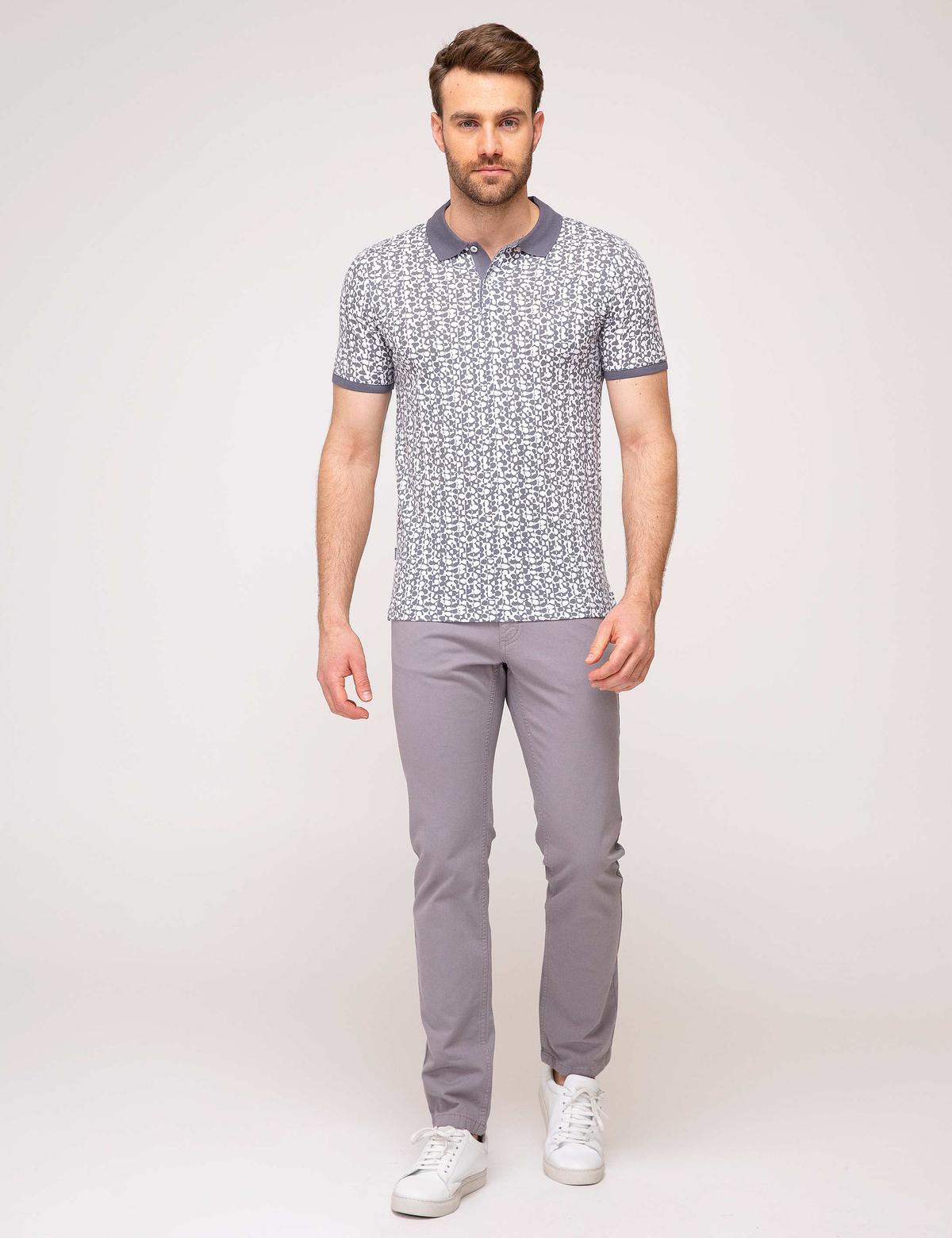 Gri Slim Fit Chino Pantolon