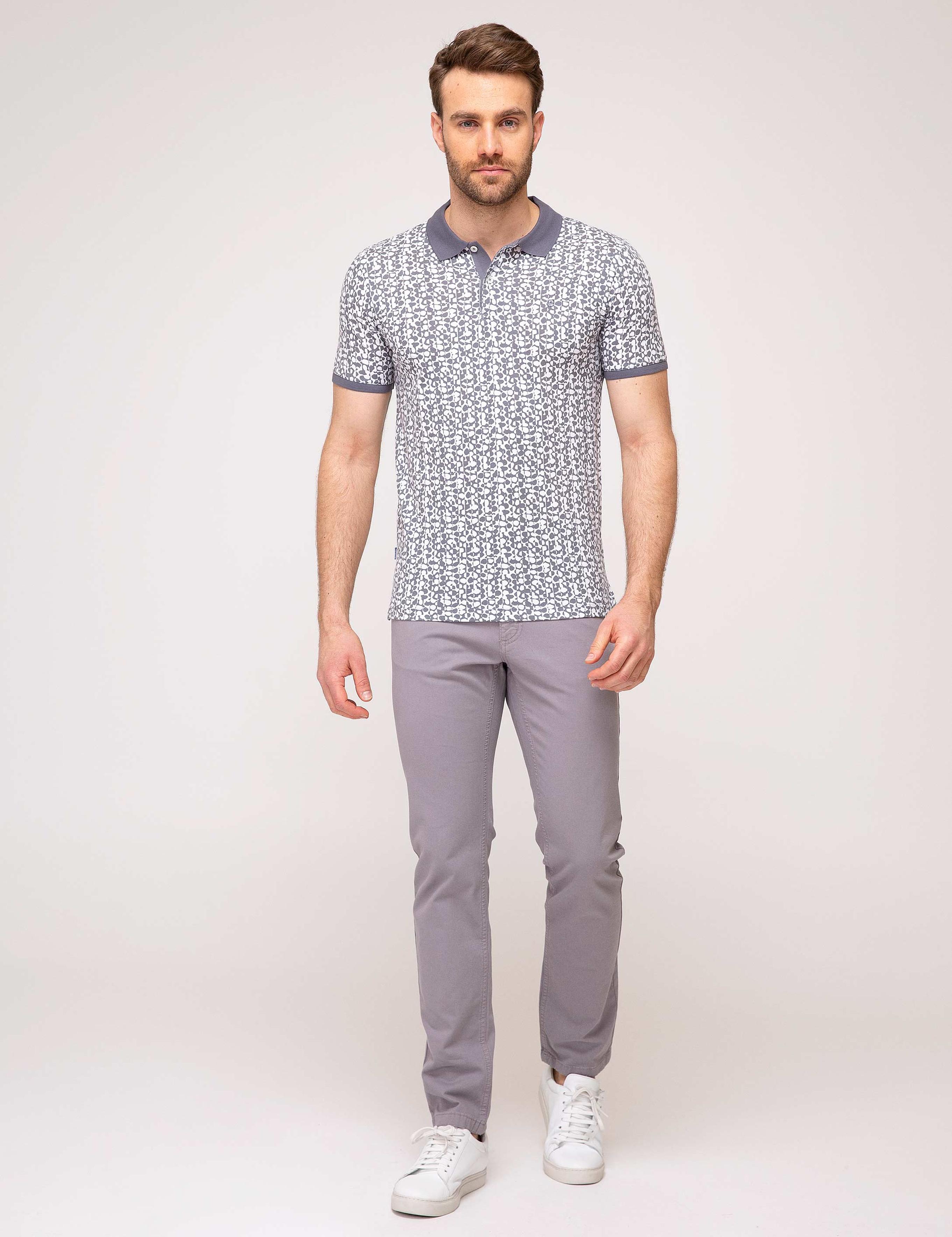 Gri Slim Fit Chino Pantolon