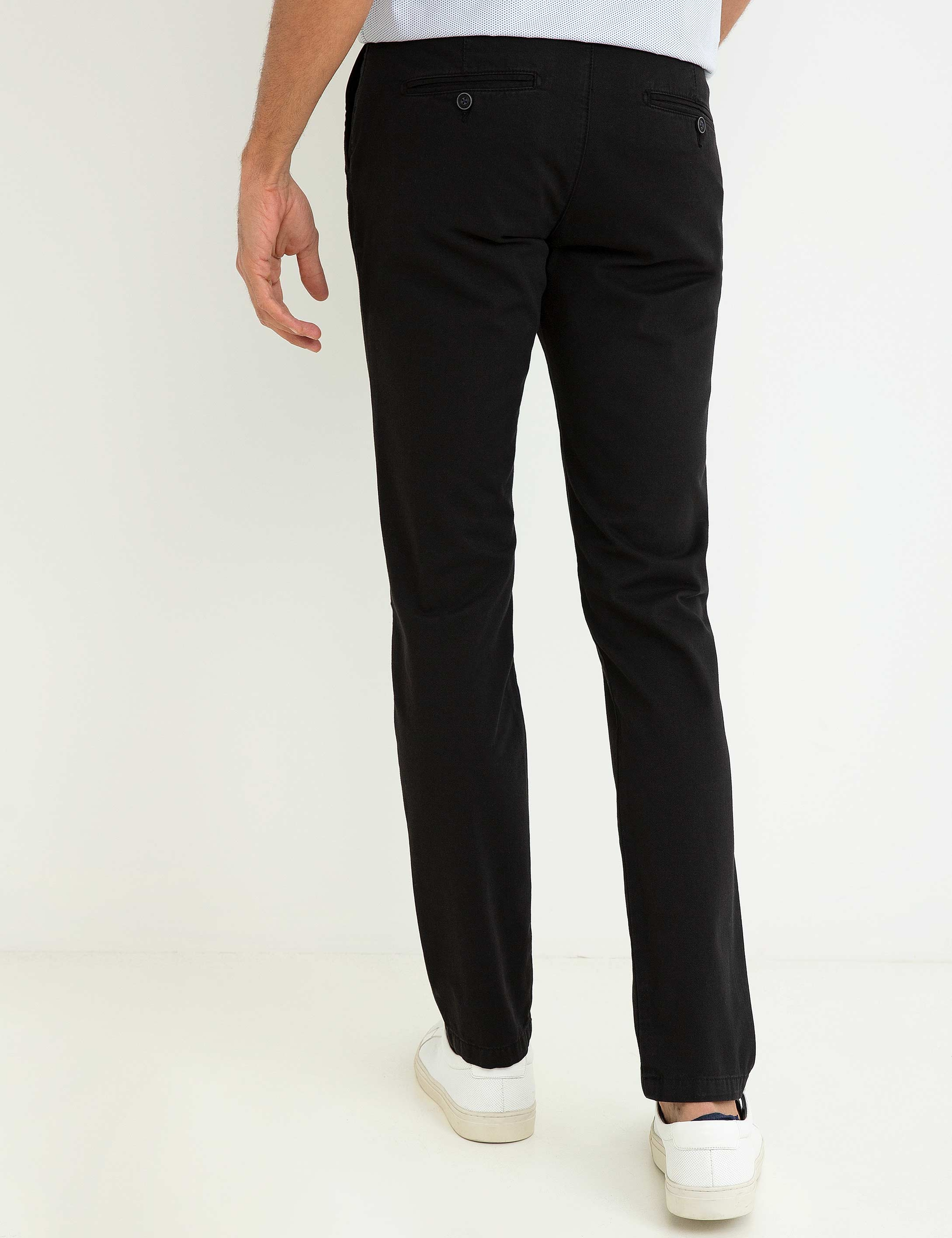 Siyah Slim Fit Chino Pantolon - Image 2