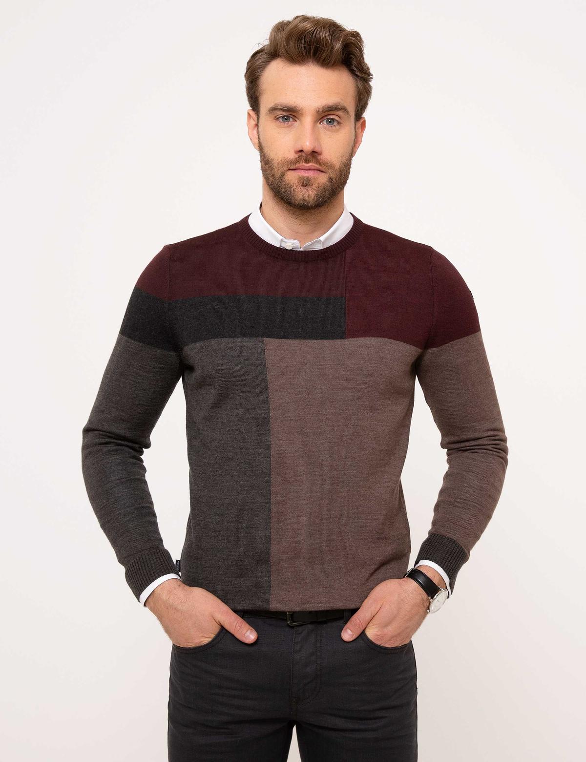 Bordo Slim Fit Kazak