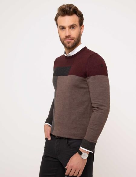 Bordo Slim Fit Kazak - 50193350033