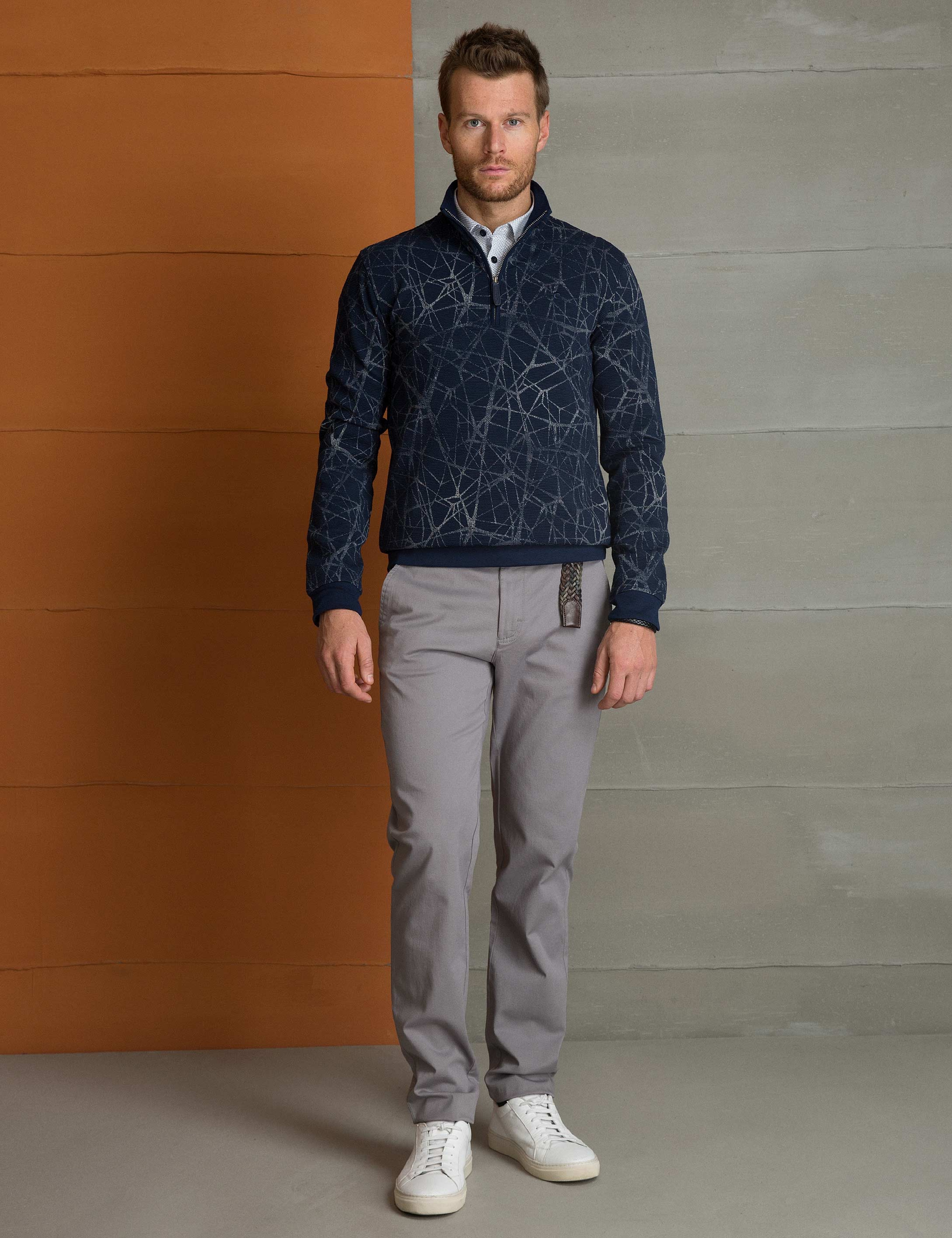 Gri Slim Fit Chino Pantolon - Image 2