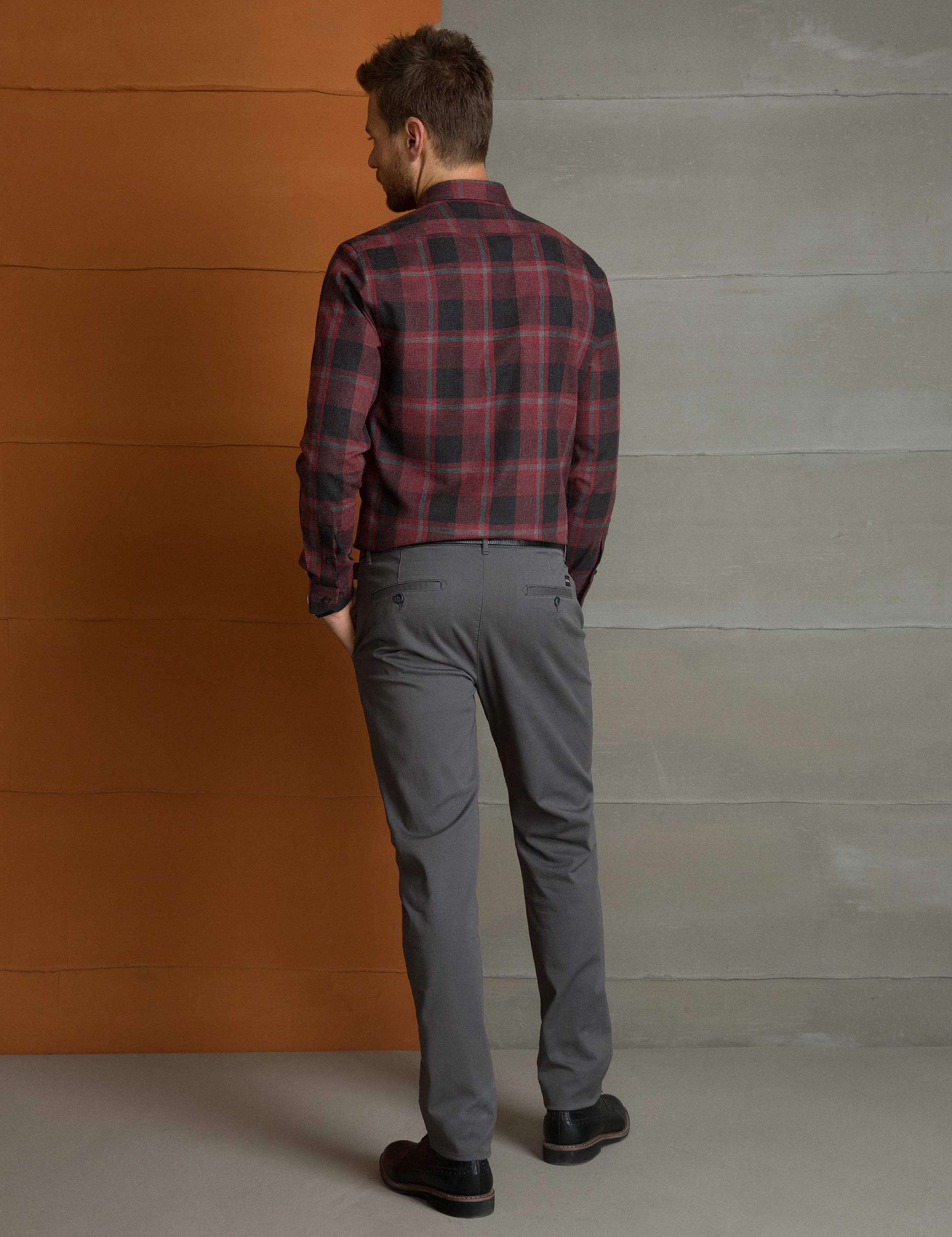 Antrasit Slim Fit Kanvas Pantolon