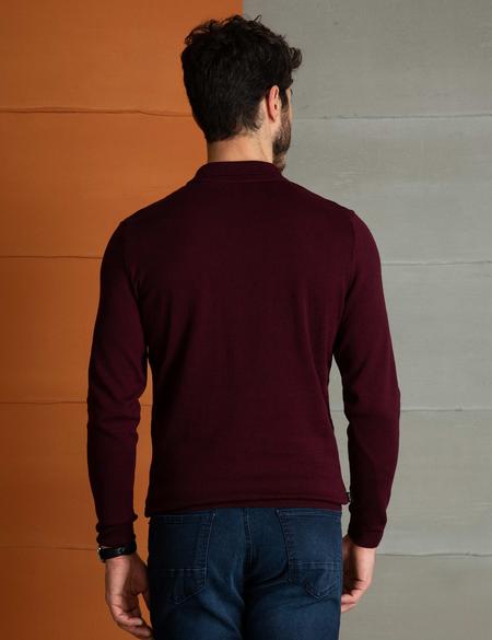 Bordo Slim Fit Kazak - 50193398033