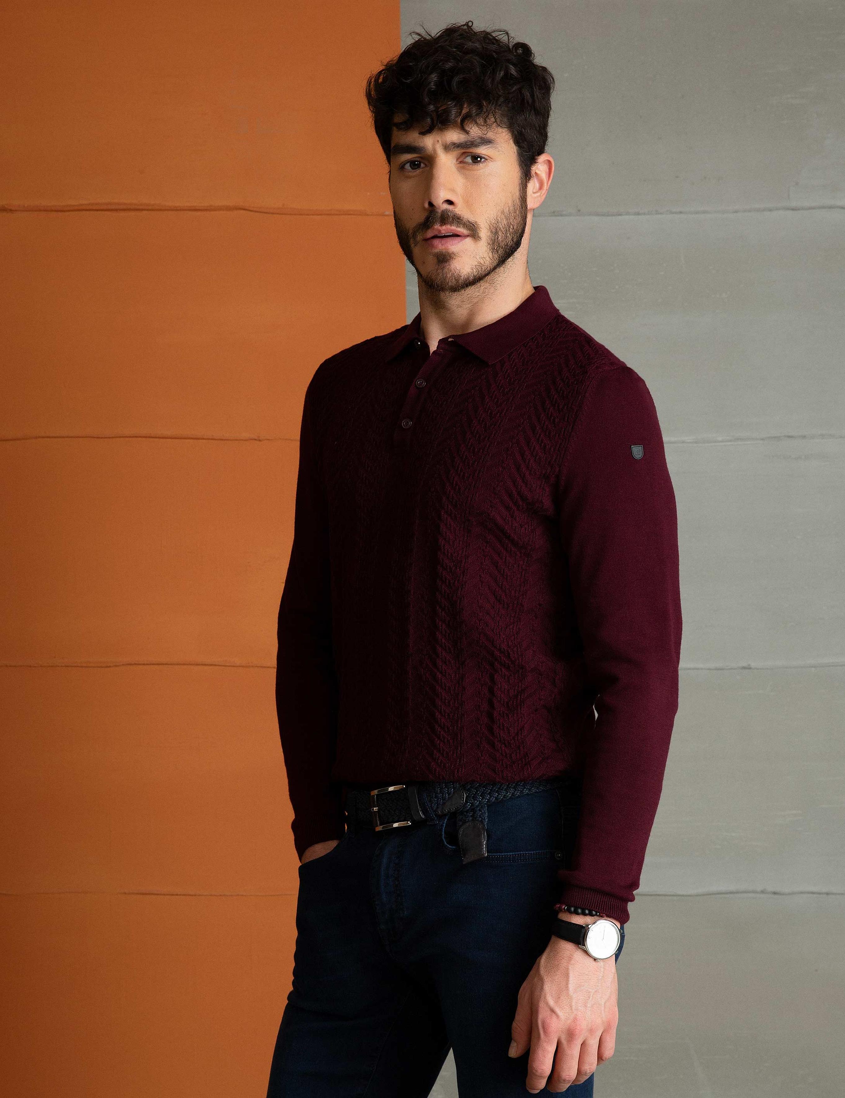Bordo Slim Fit Kazak