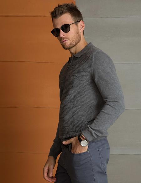 Gri Melanj Slim Fit Triko Kazak - 50193399053