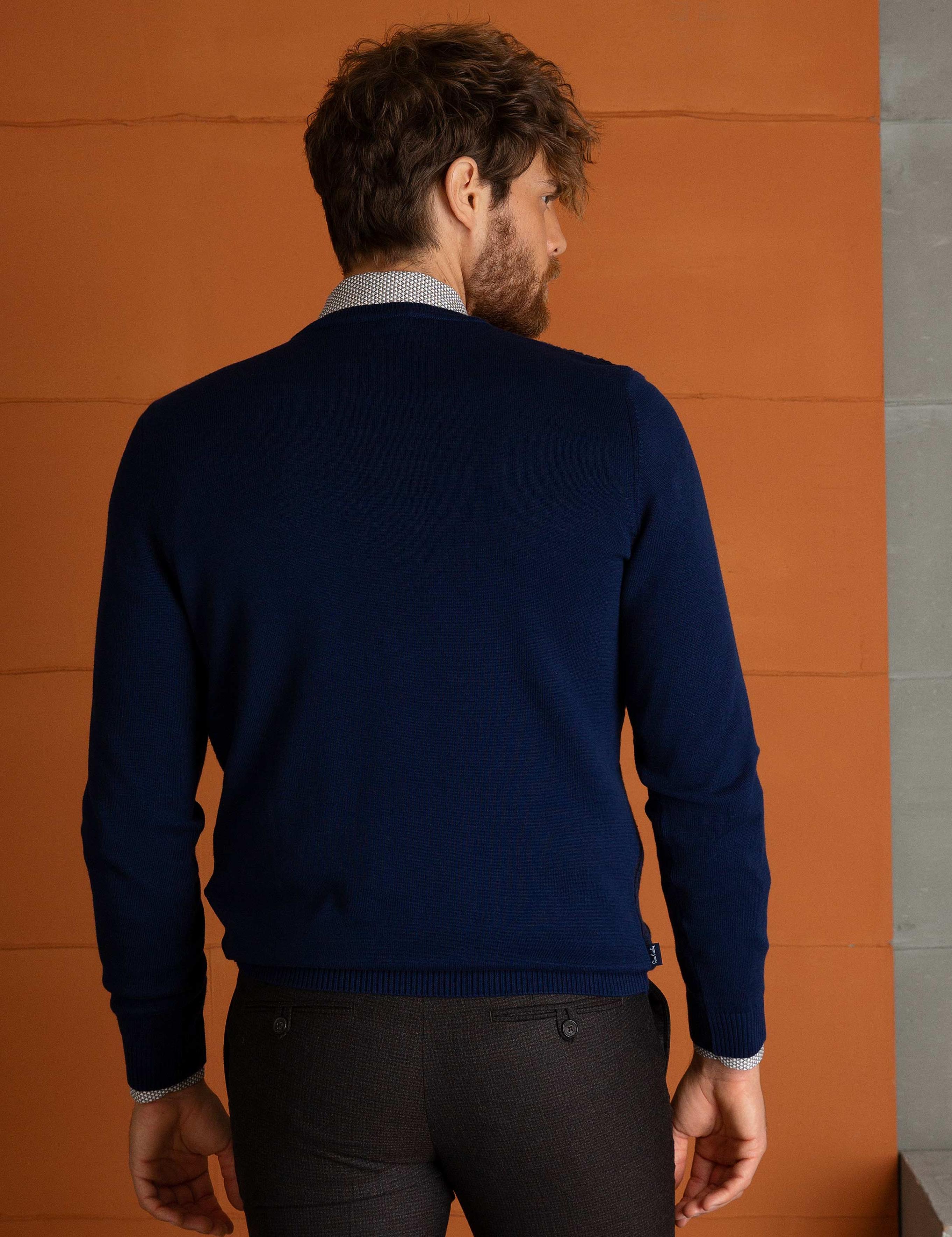 Lacivert Slim Fit Triko Kazak