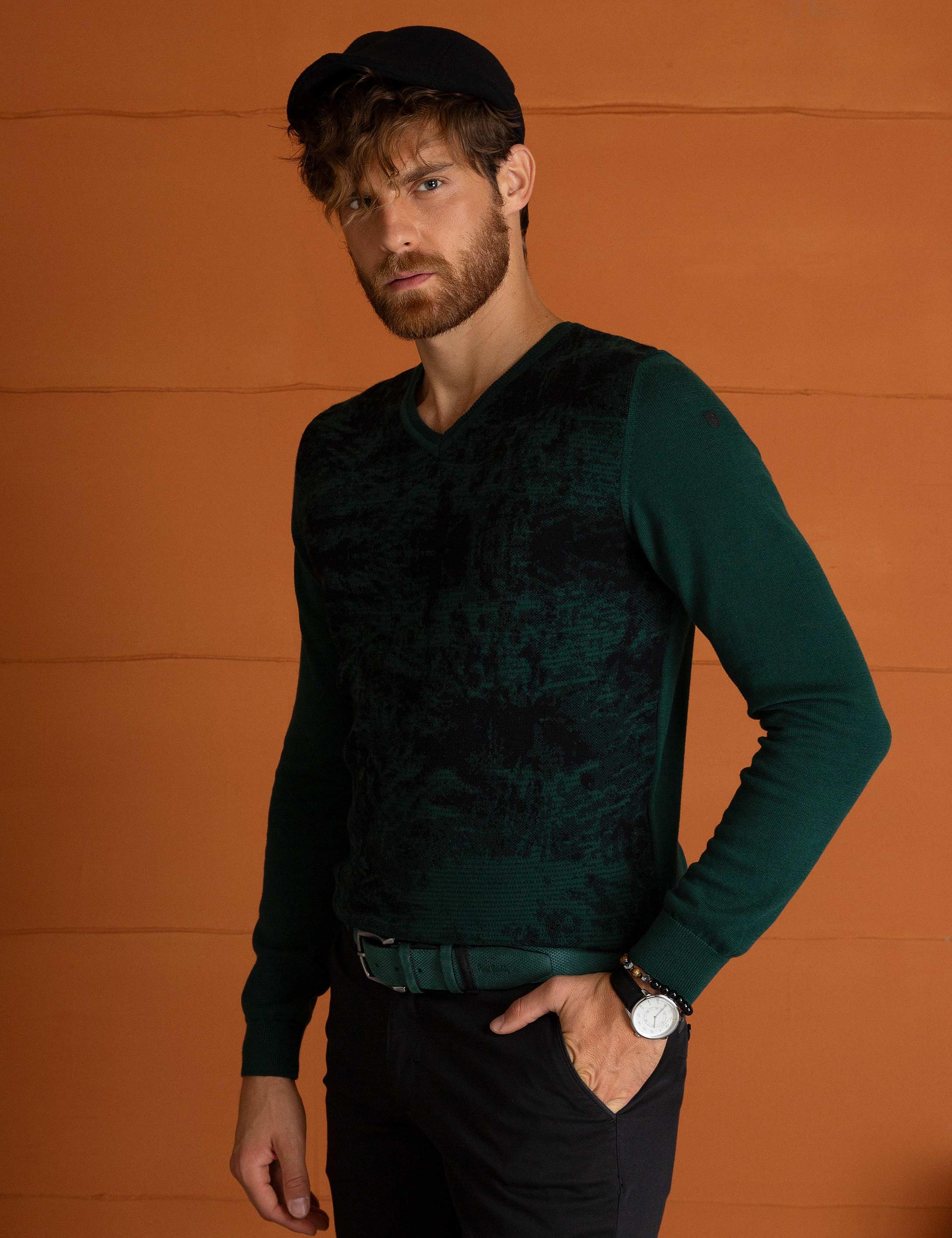 Yeşil Slim Fit Kazak