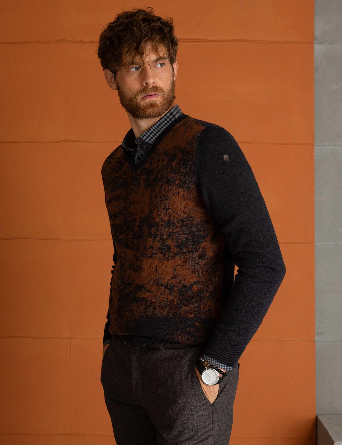 Kırmızı Triko Kazak - 50193409074