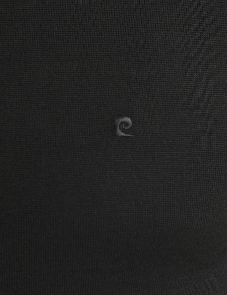 Siyah Slim Fit Bisiklet Yaka Yün Karışımlı Basic Triko Kazak - 50193440001