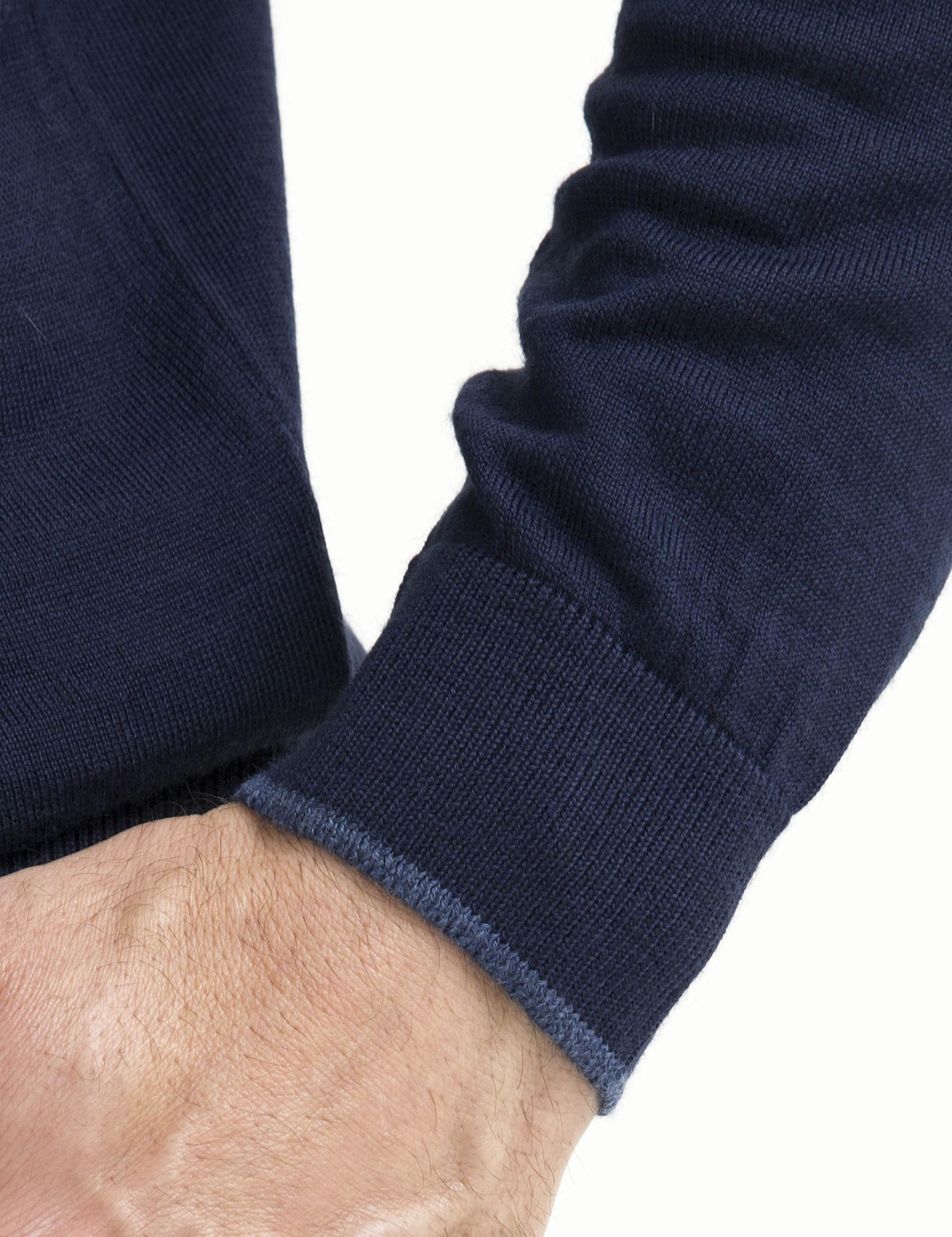 Lacivert Slim Fit Basic Triko Kazak