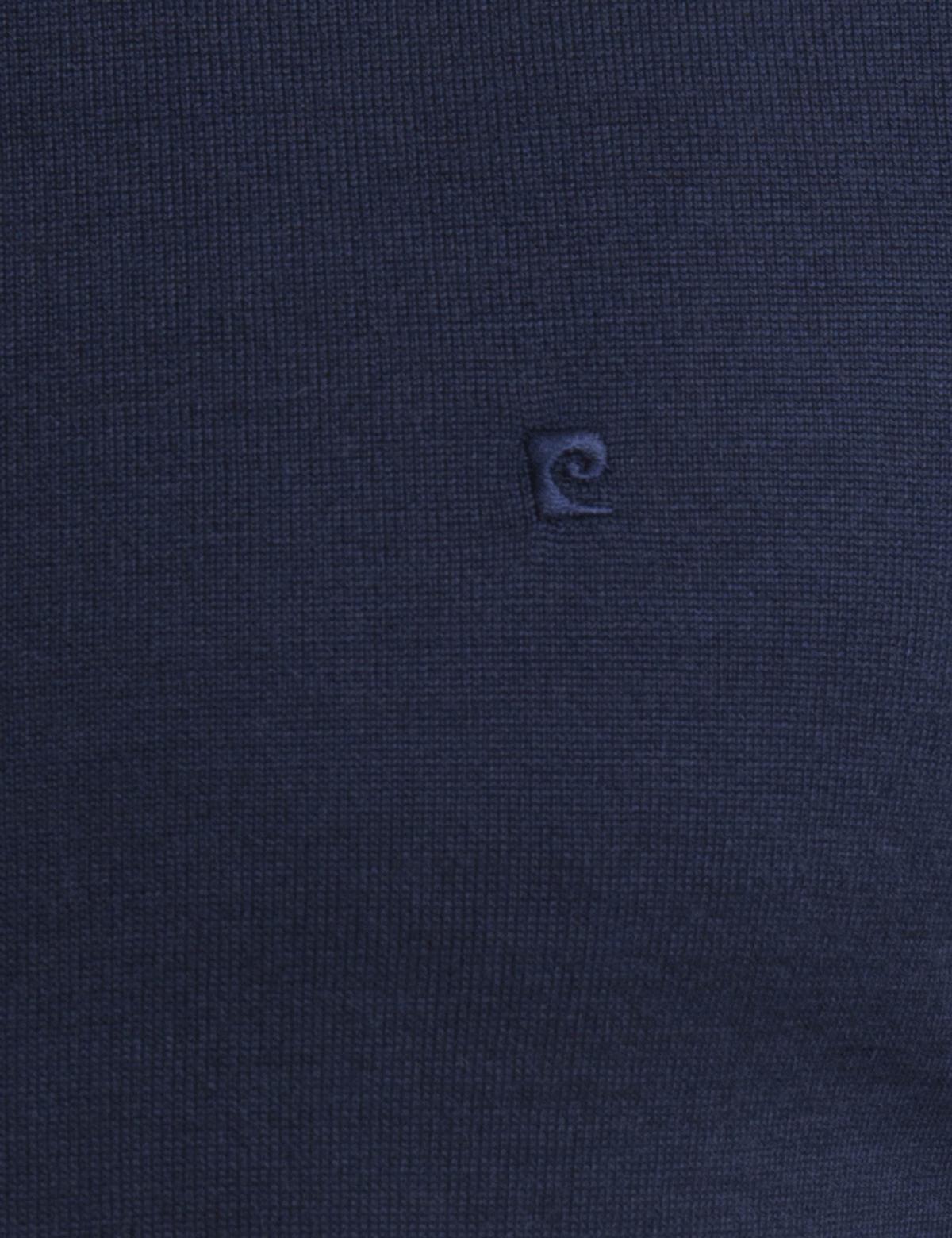 Lacivert Slim Fit Yarım Balıkçı Yaka Yün Karışımlı Basic Triko Kazak - 50193444013