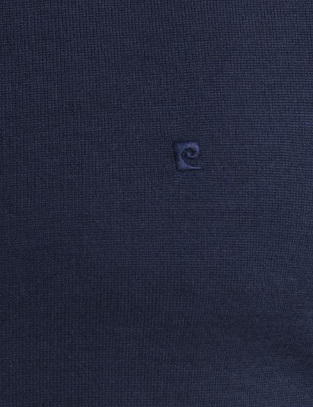 Lacivert Slim Fit Yarım Balıkçı Yaka Yün Karışımlı Basic Triko Kazak - 50193444013