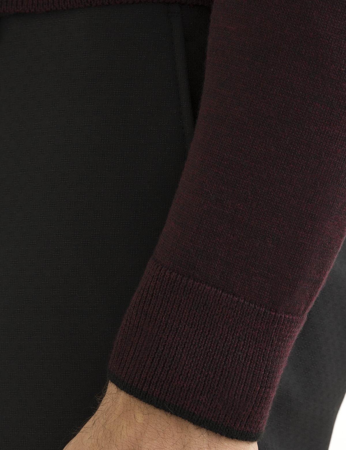 Bordo Slim Fit Basic Triko Kazak - 50193444021