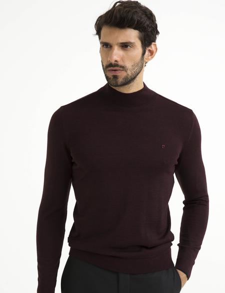 Bordo Slim Fit Basic Triko Kazak - 50193444021