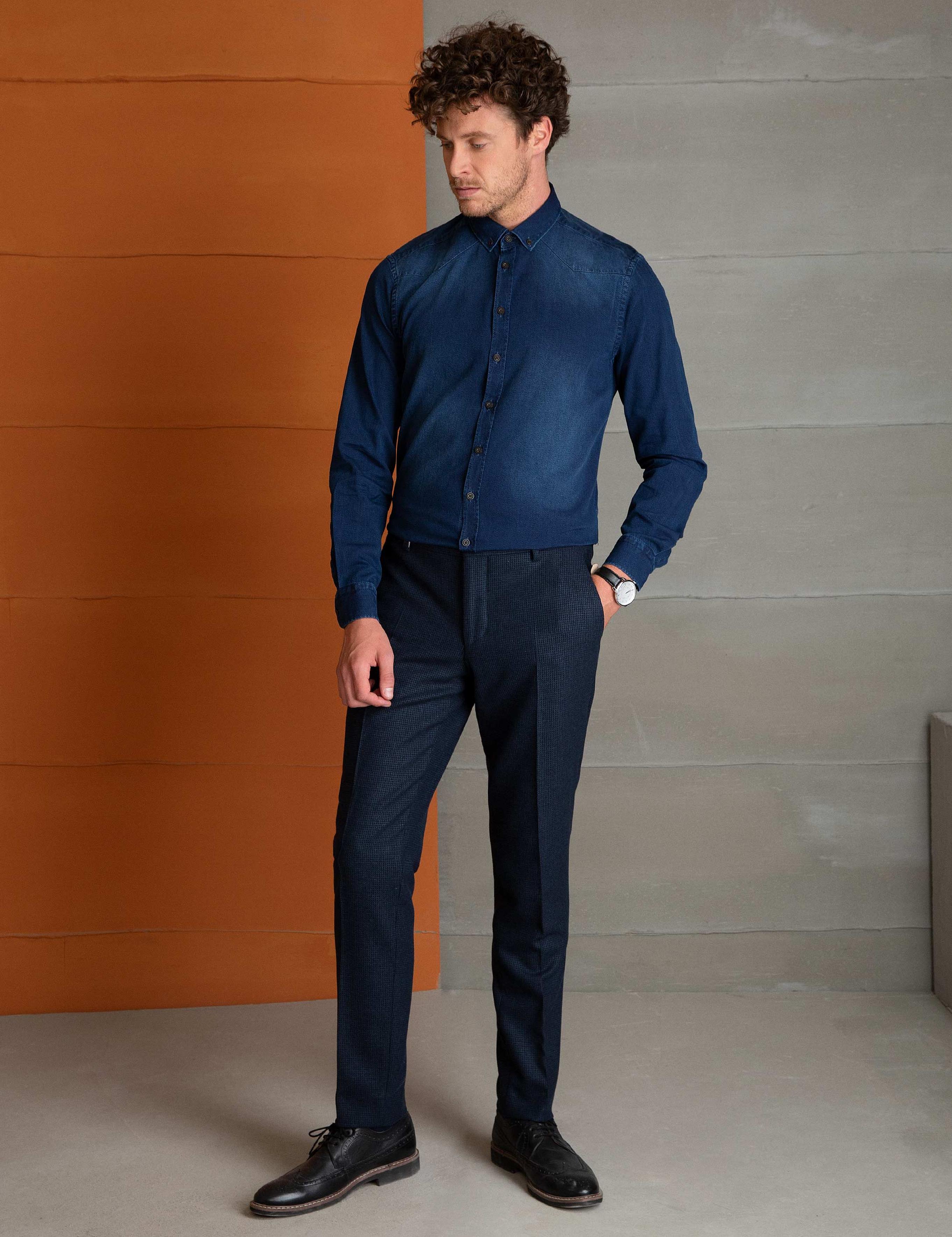 Mavi Slim Fit Gömlek