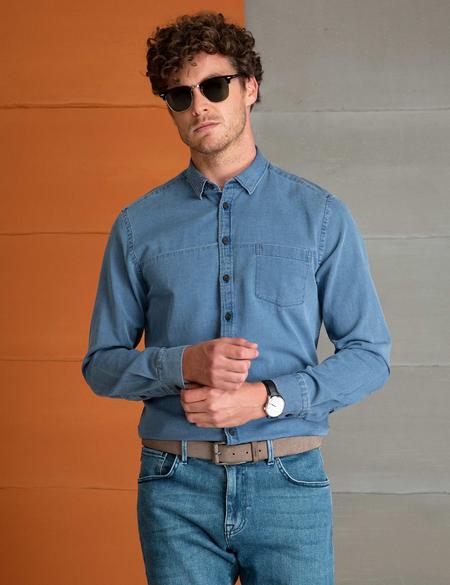 Denim Slim Fit Gömlek - 50193490006