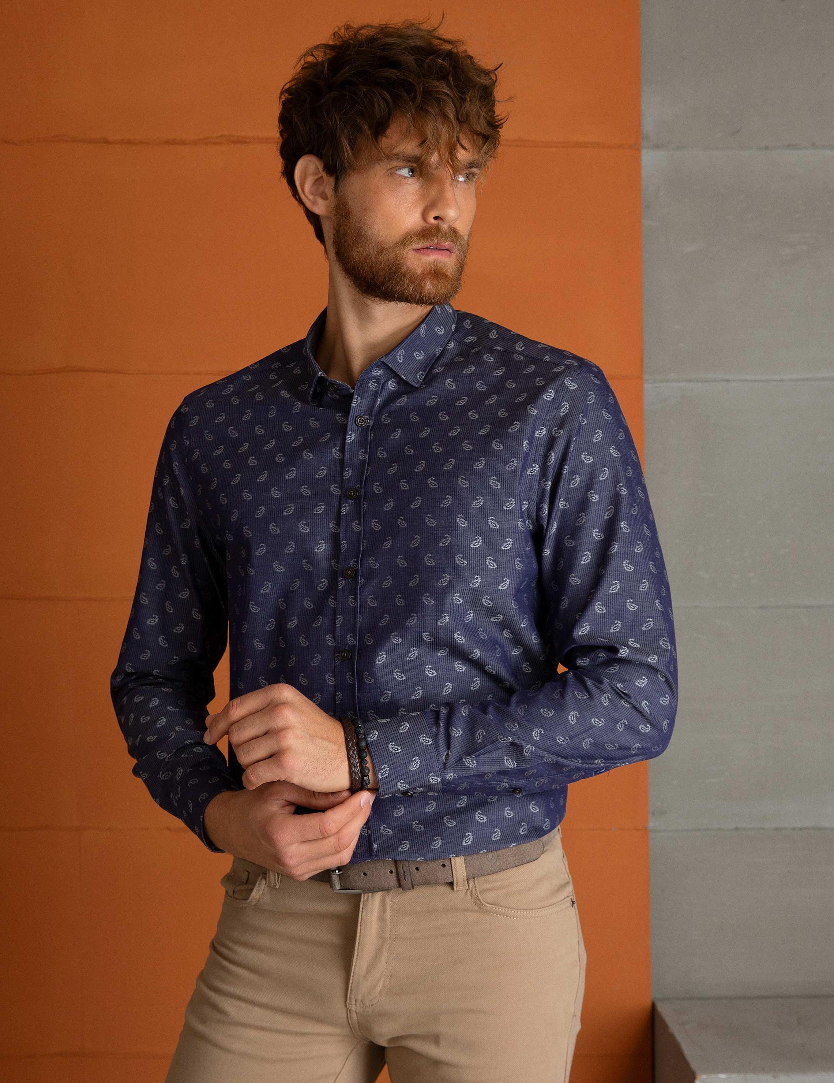 İndigo Slim Fit Gömlek