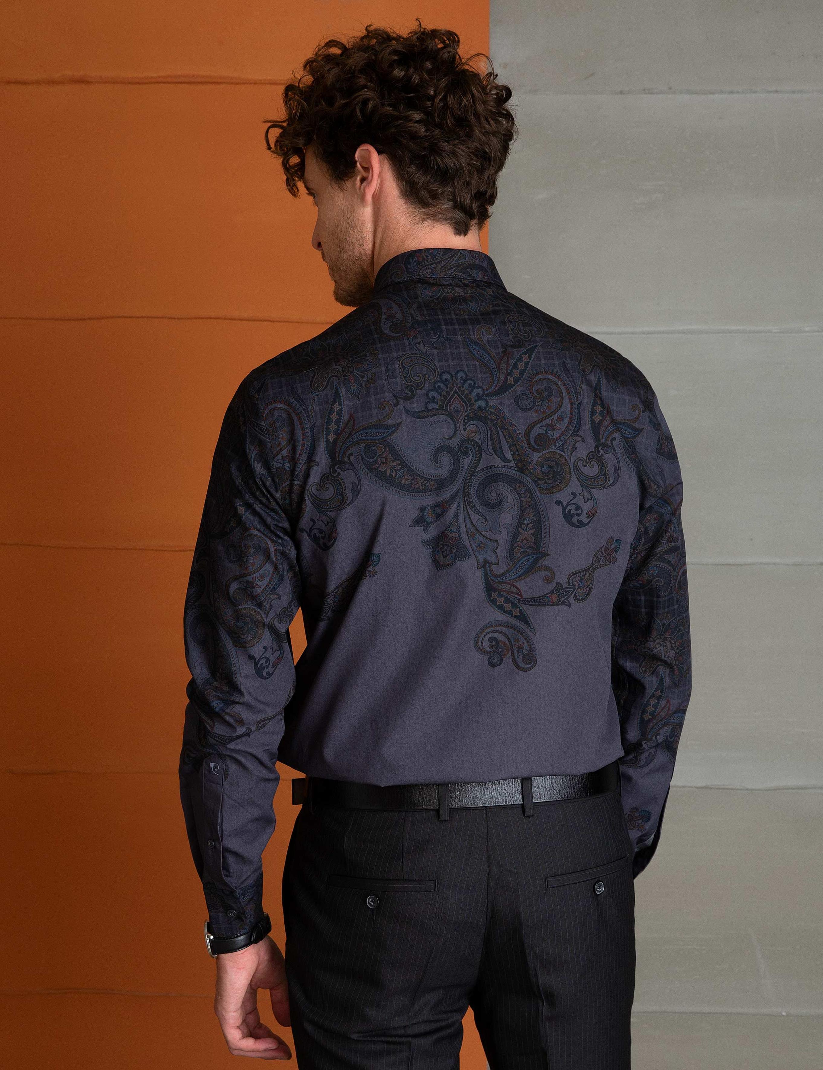 Antrasit Slim Fit Gömlek