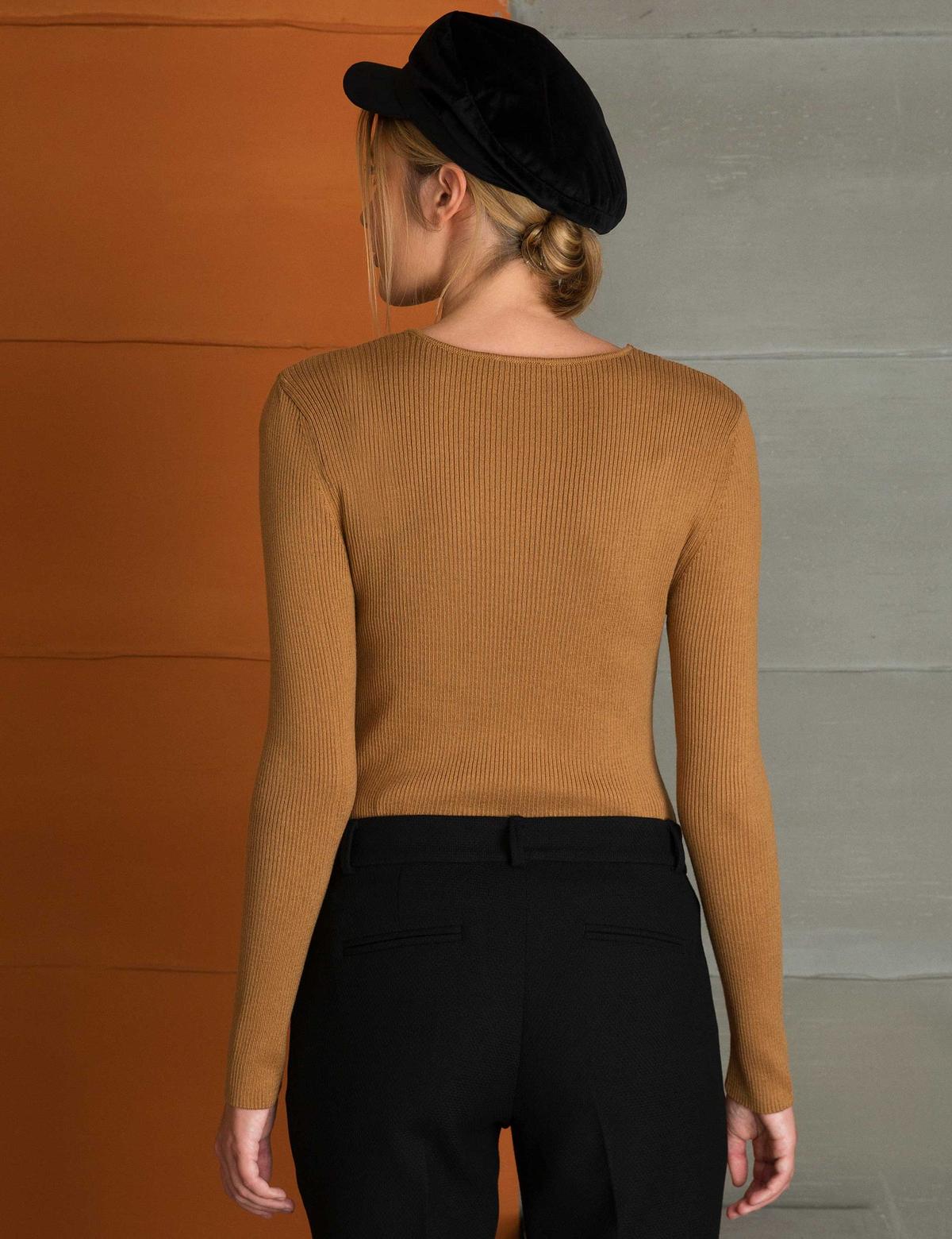 Kahverengi Triko Kazak - 50197344020