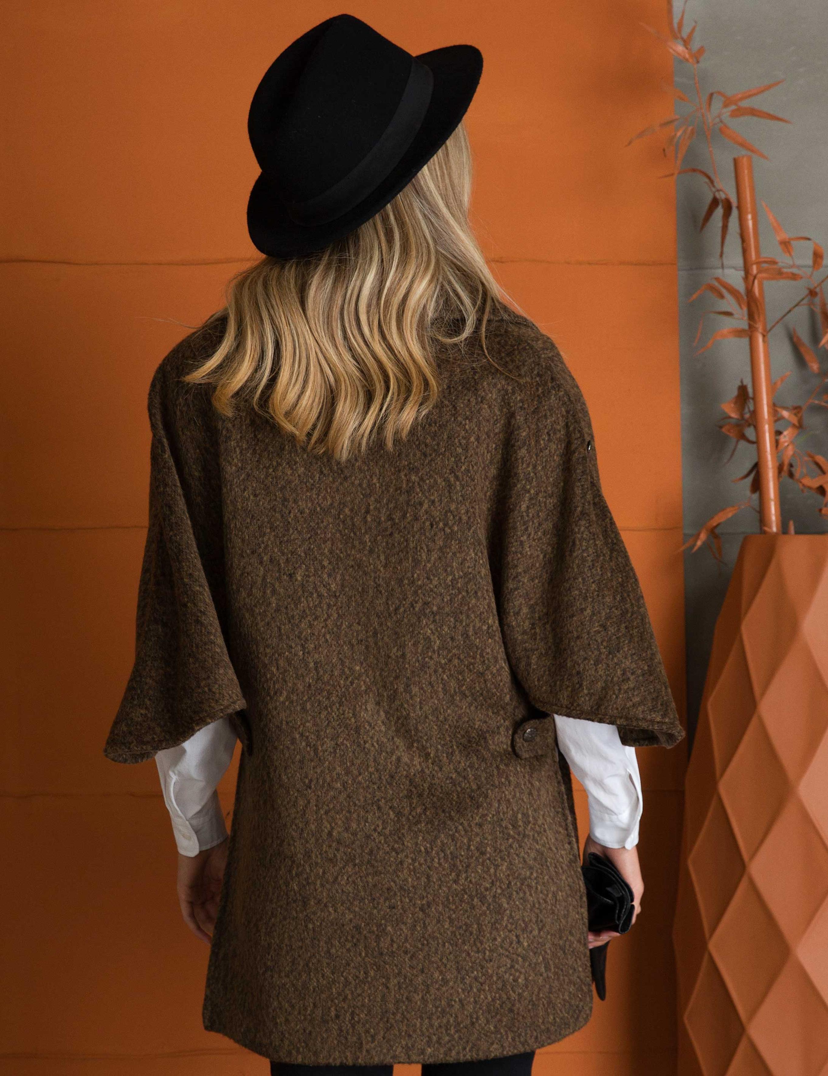 Kahverengi Regular Fit Kaşe Kaban