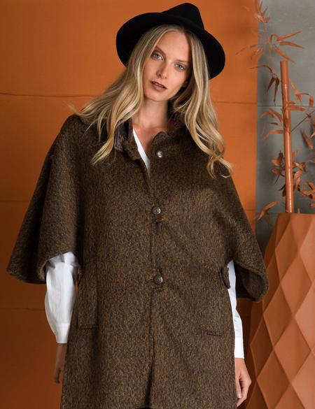 Kahverengi Regular Fit Kaşe Kaban - 50197396018