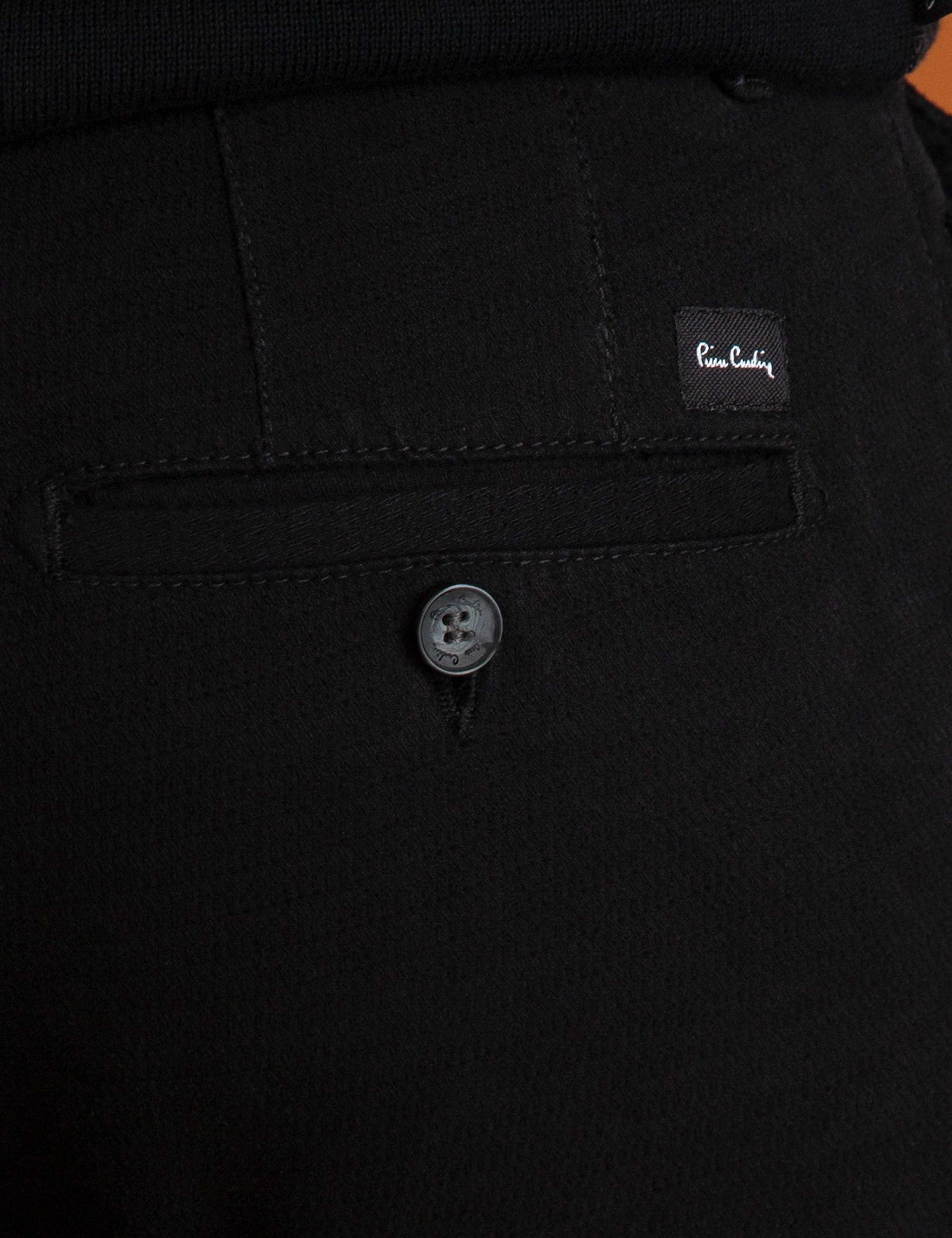 Siyah Slim Fit Chino Pantolon - Image 4