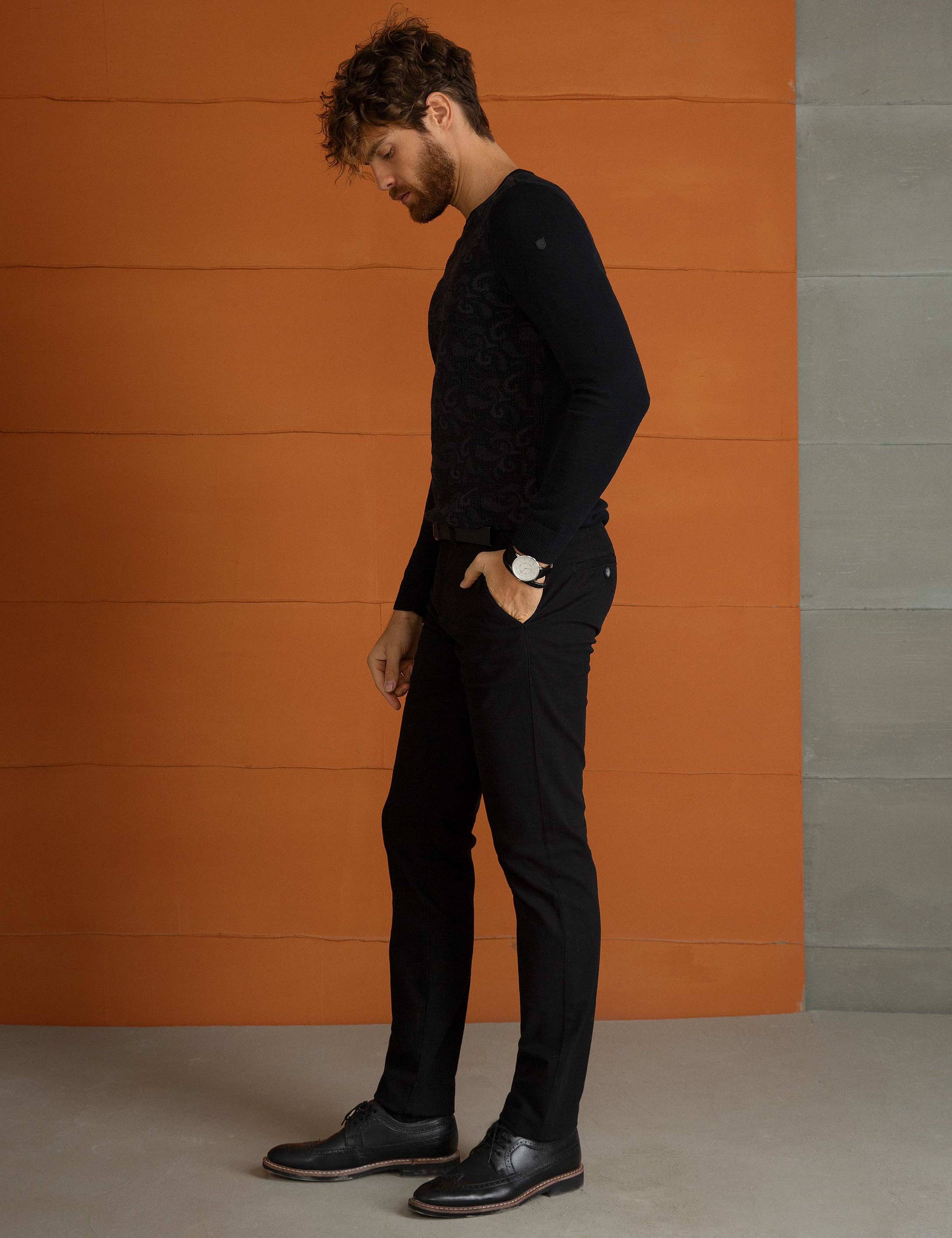 Siyah Slim Fit Chino Pantolon