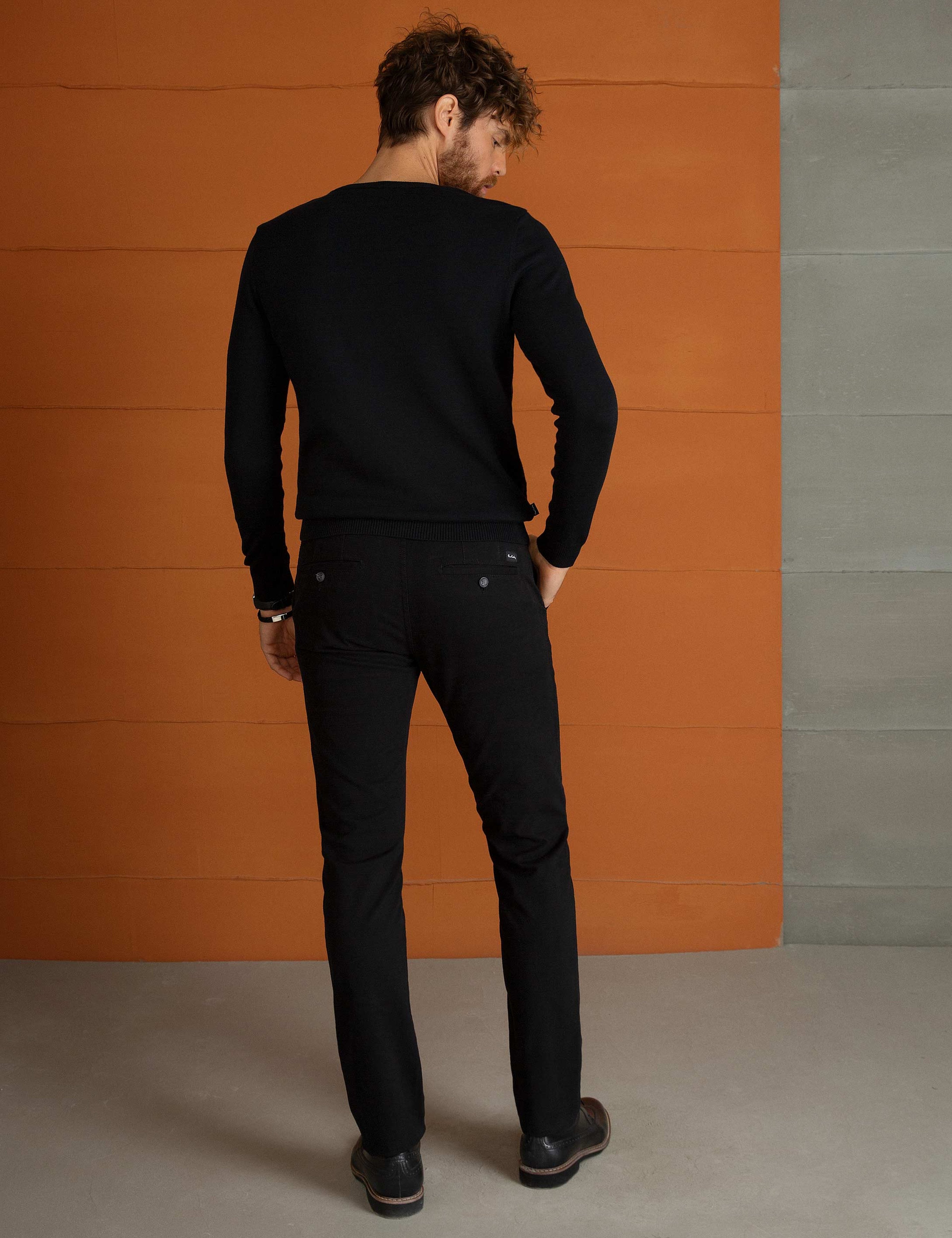 Siyah Slim Fit Chino Pantolon