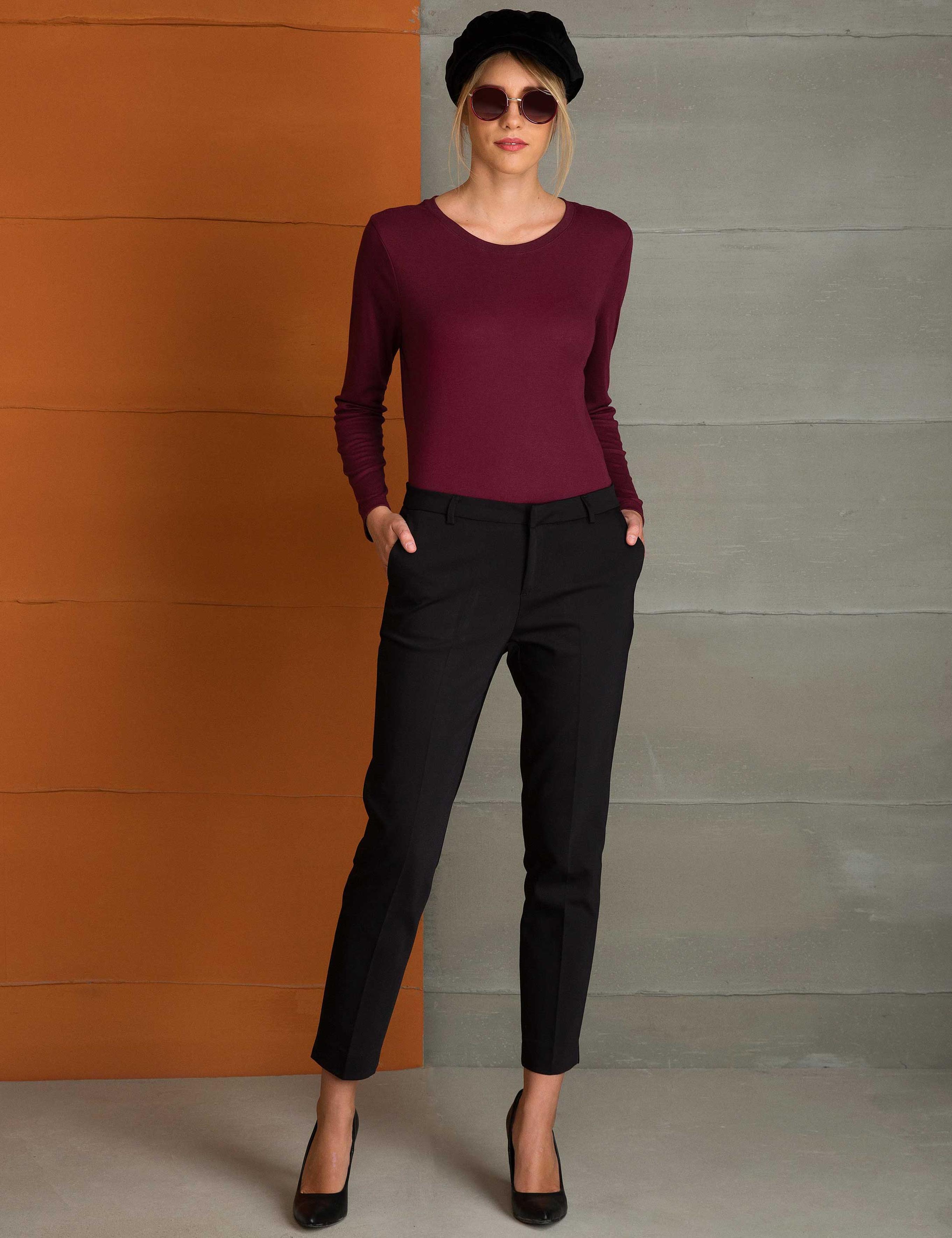 Bordo Slim Fit Tişört