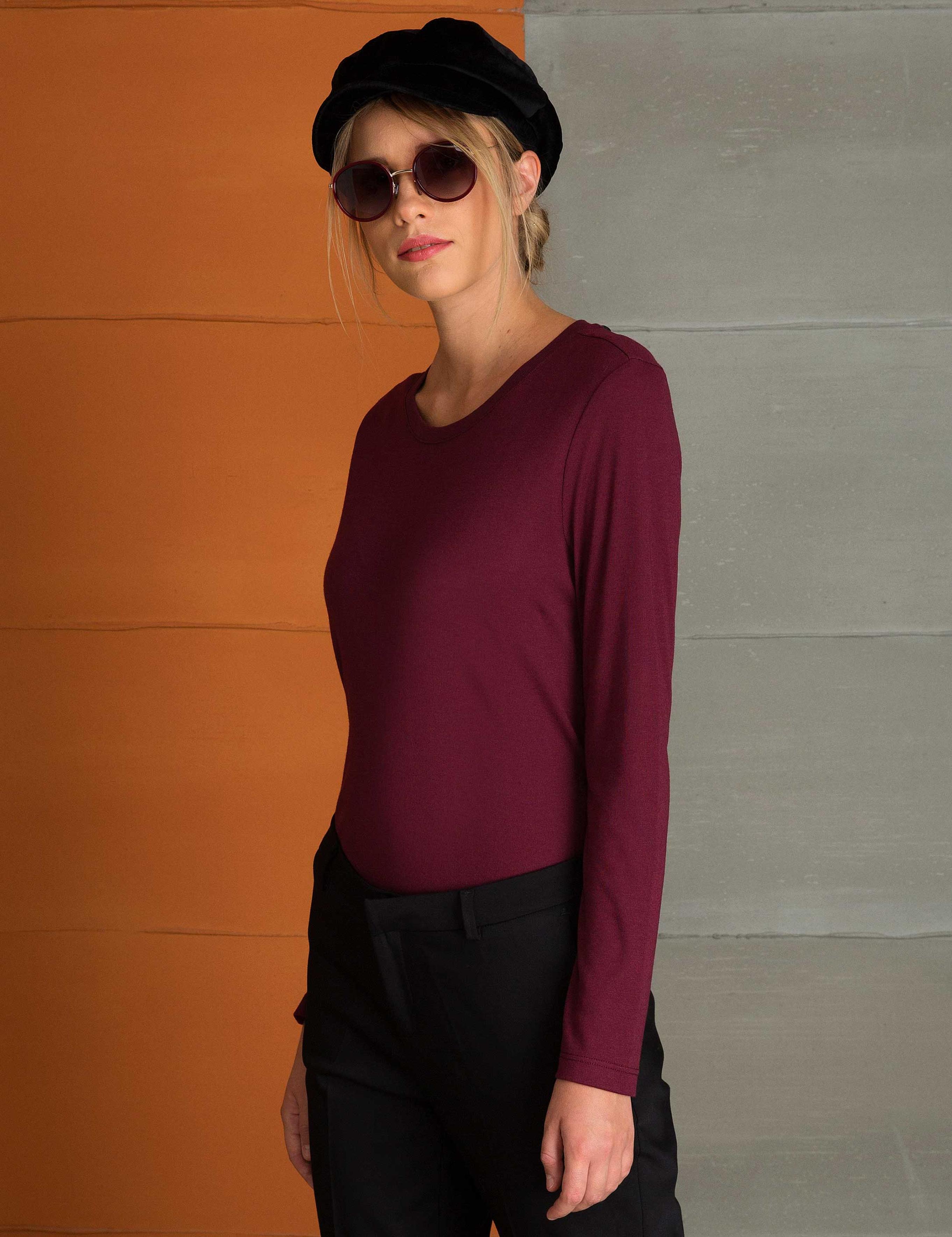 Bordo Slim Fit Tişört