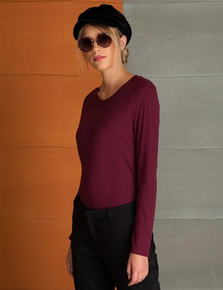 Bordo Slim Fit Tişört - 50197623010