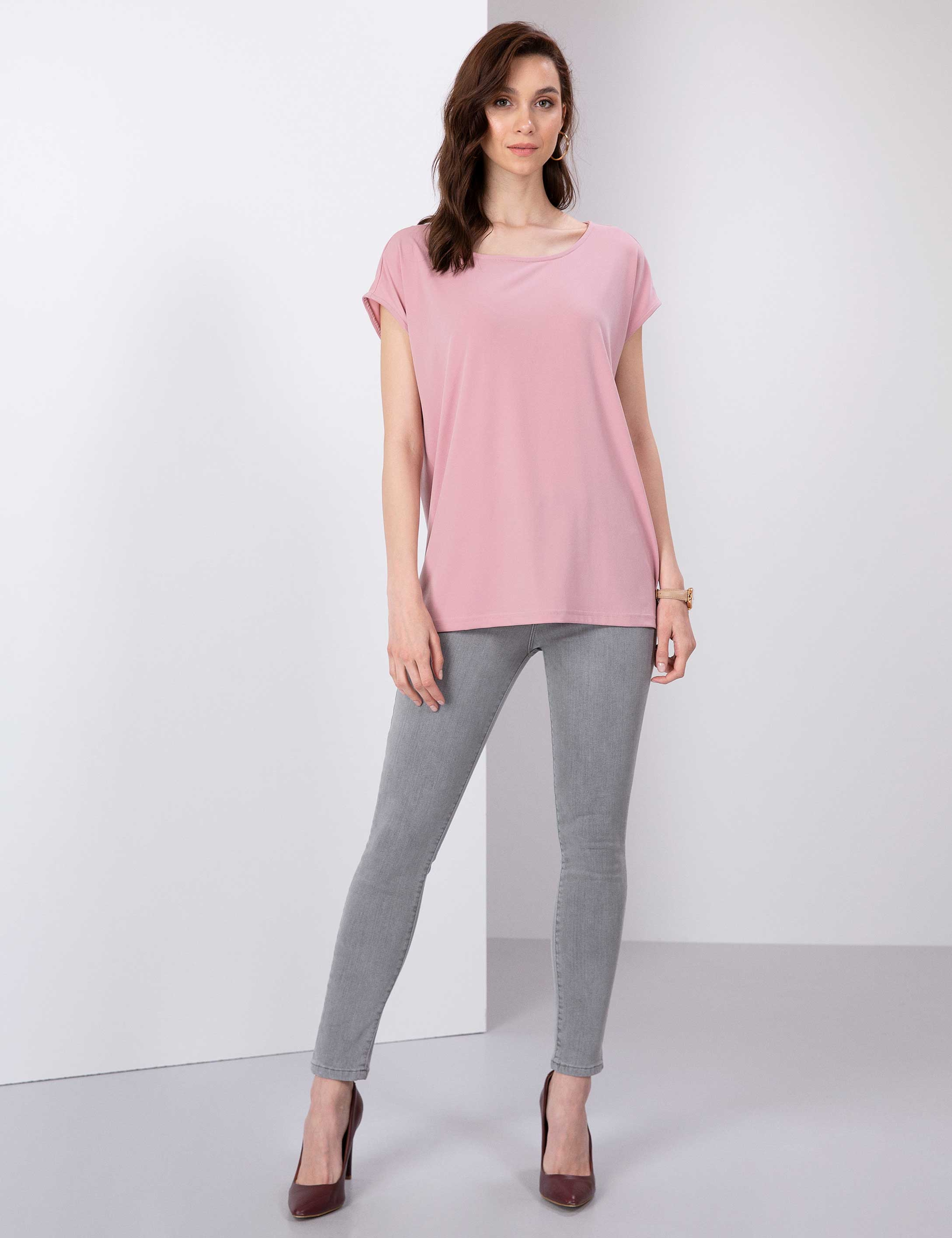Pudra Comfort Fit Örme Bluz