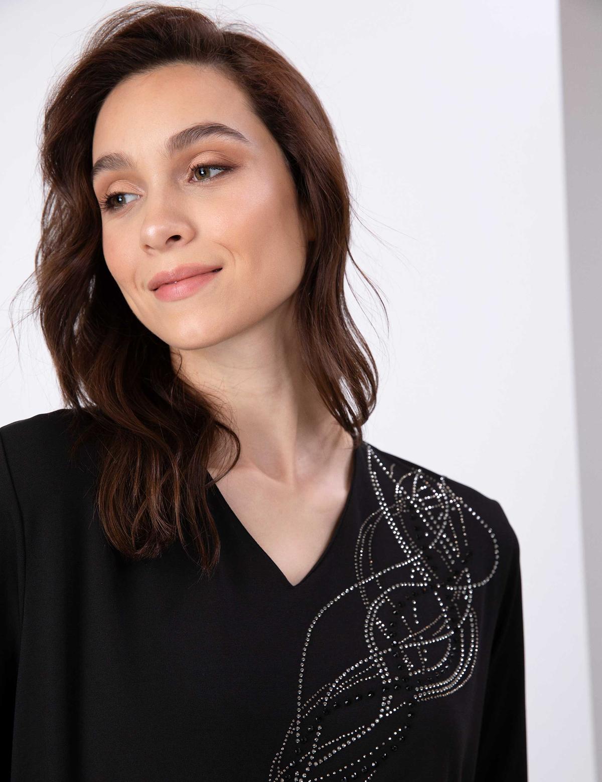 Siyah Comfort Fit Bluz