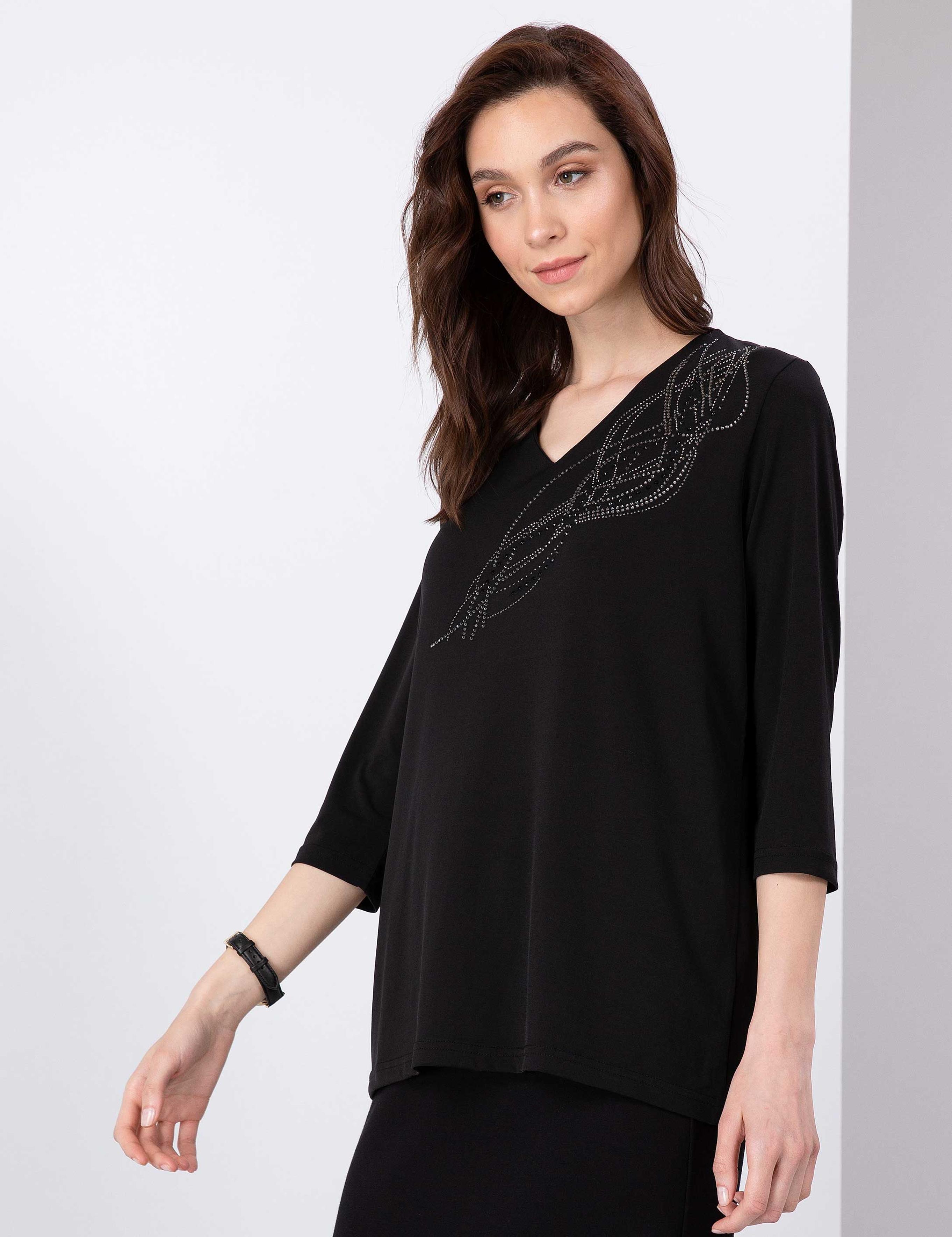 Siyah Comfort Fit Bluz