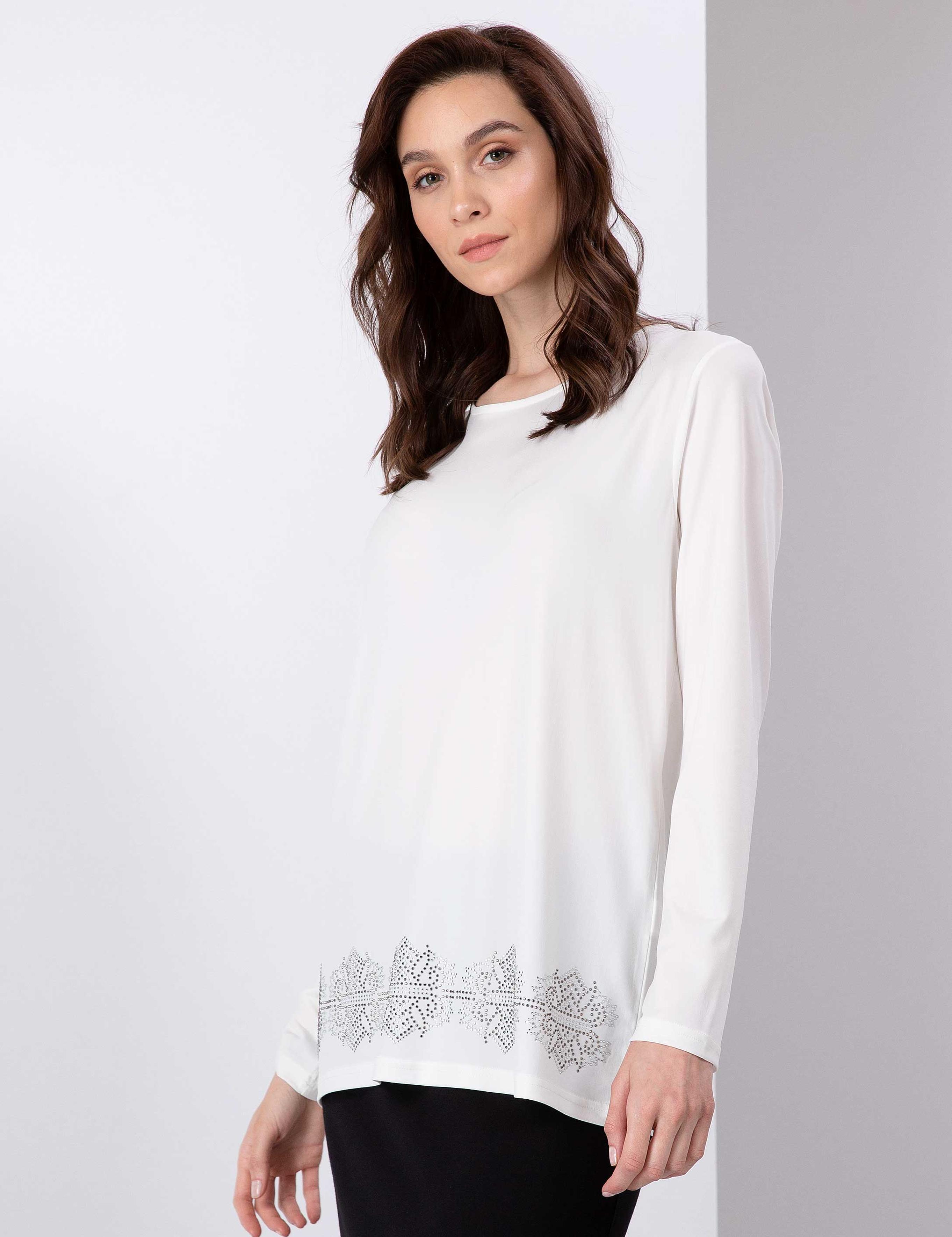 Ekru Comfort Fit Bluz