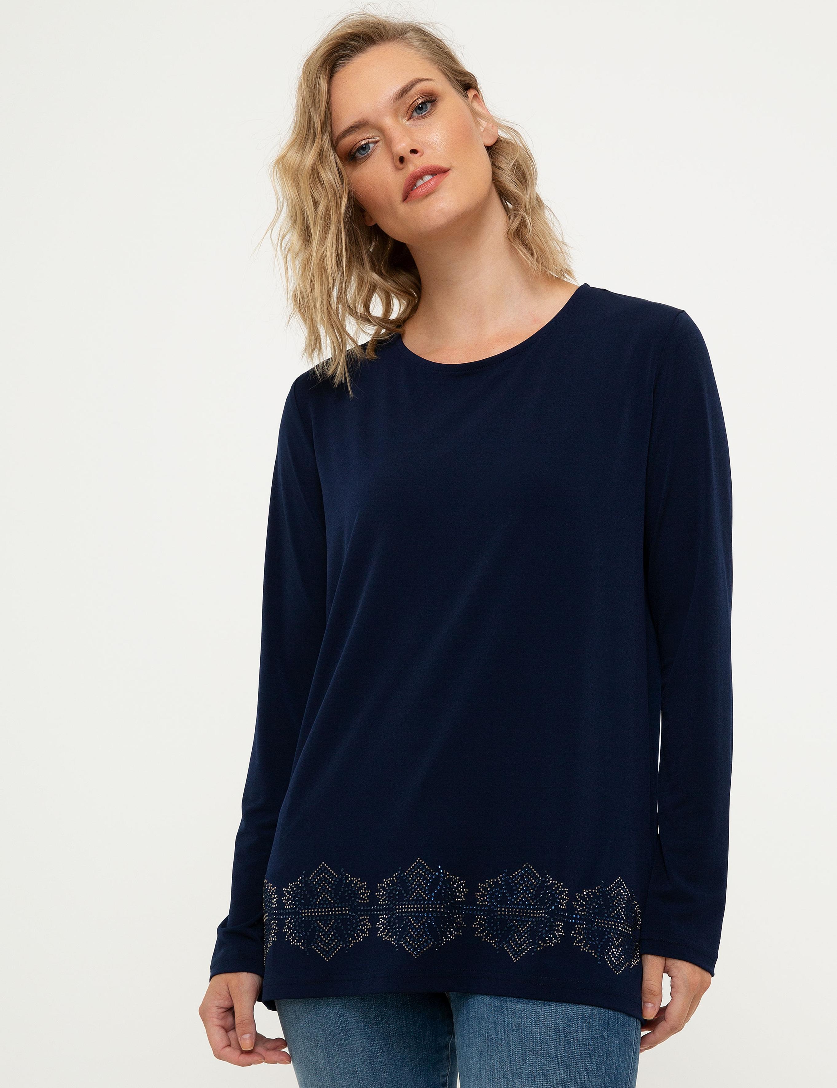 Lacivert Comfort Fit Bluz