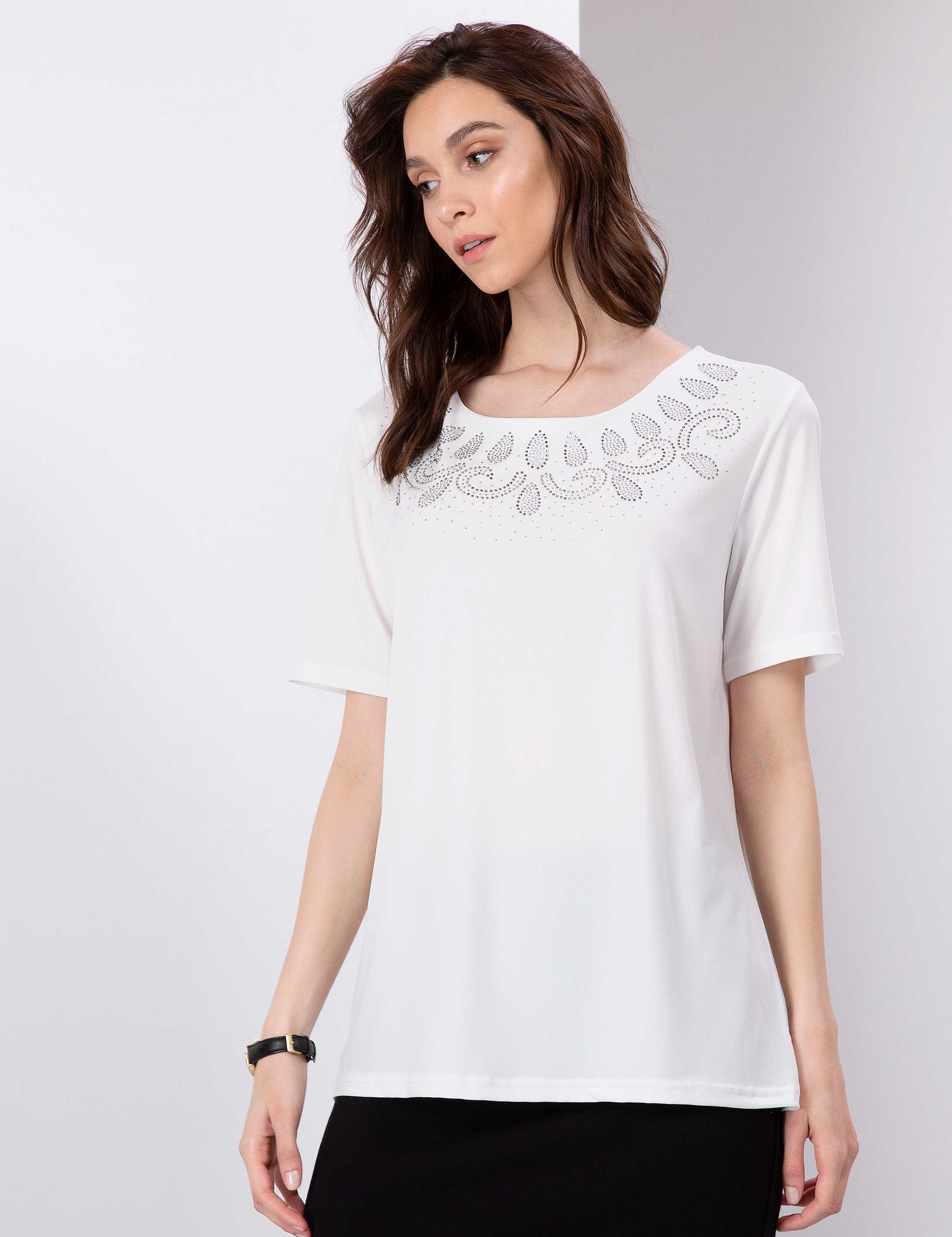 Ekru Comfort Fit Bluz