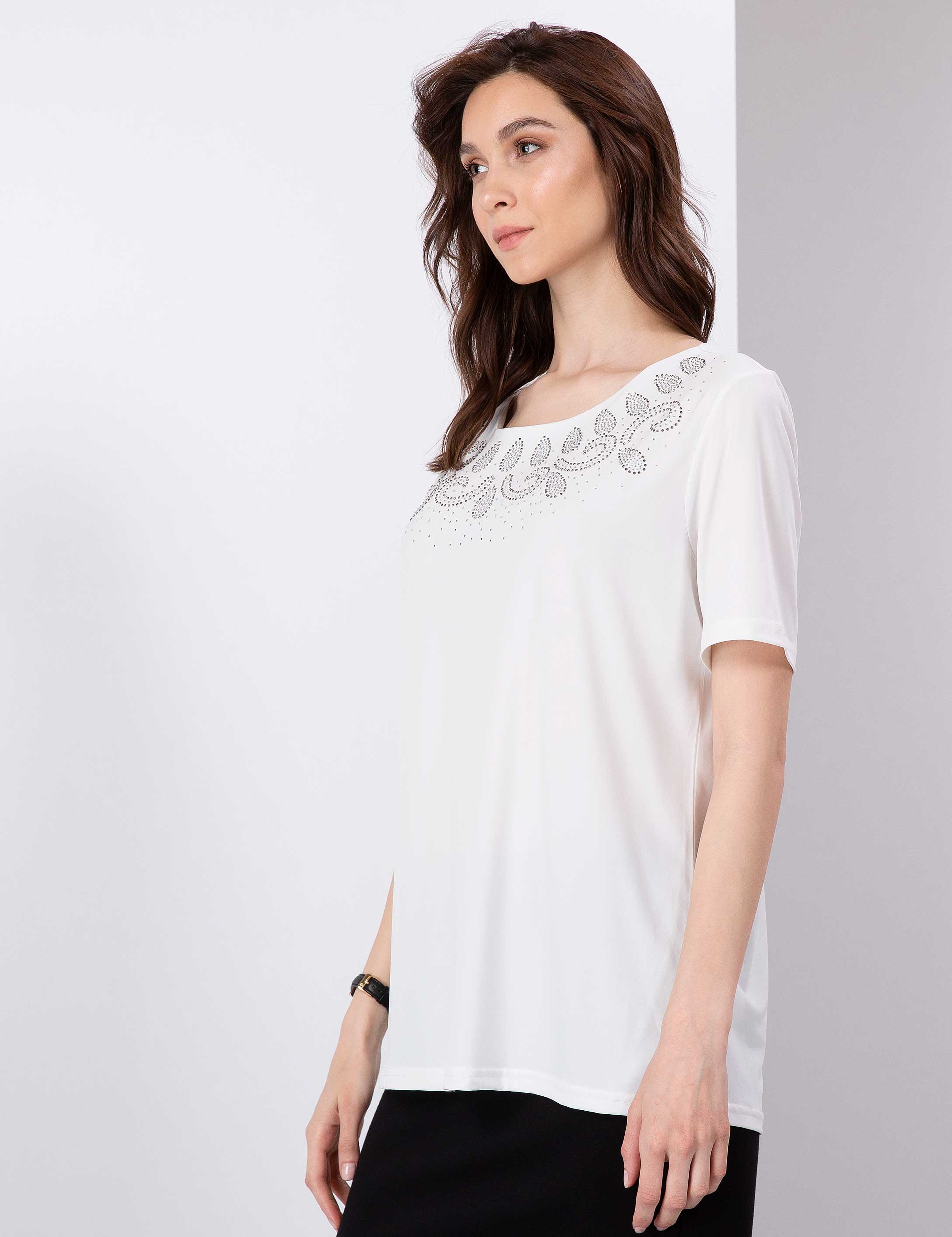 Ekru Comfort Fit Bluz - Image 3