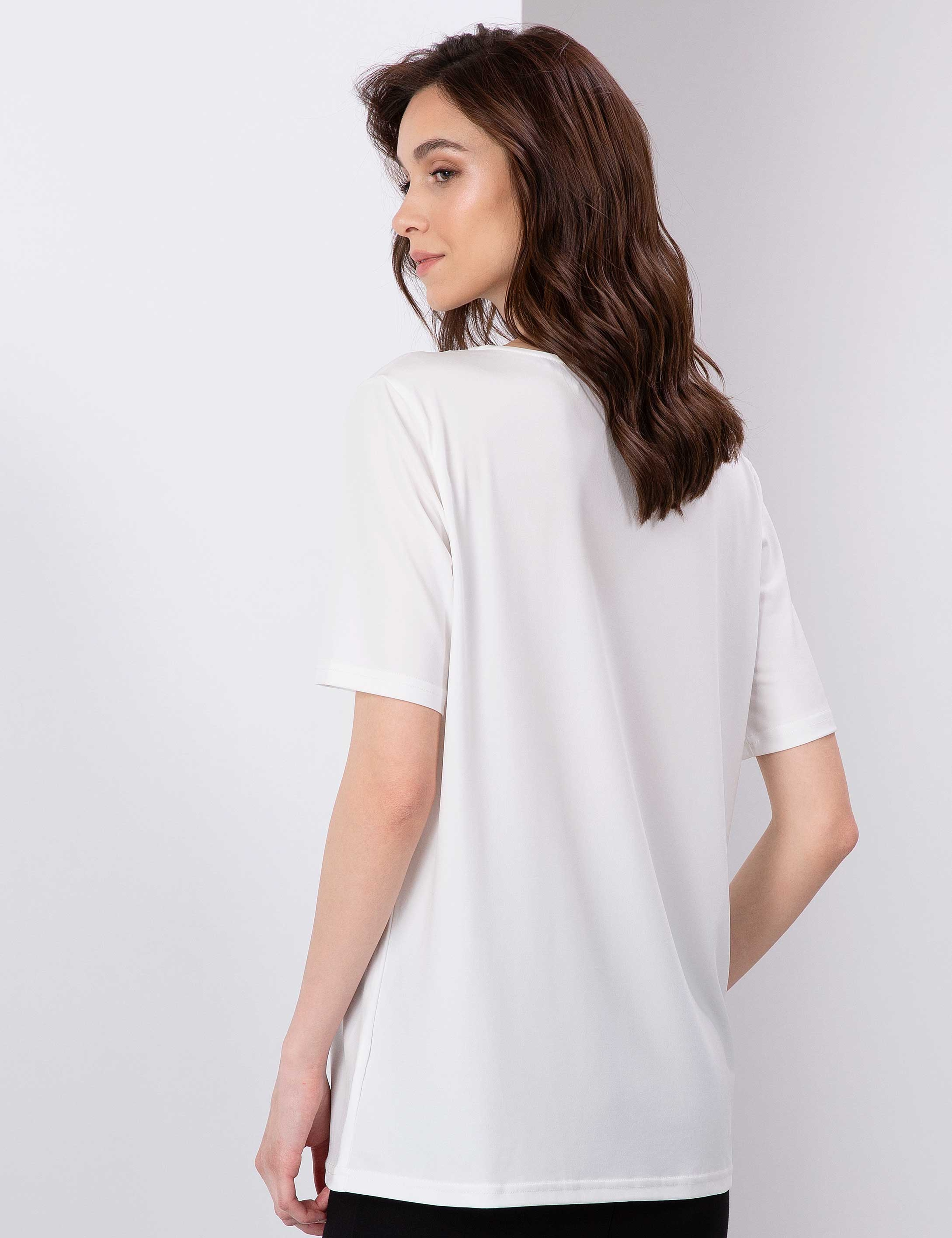 Ekru Comfort Fit Bluz - Image 4