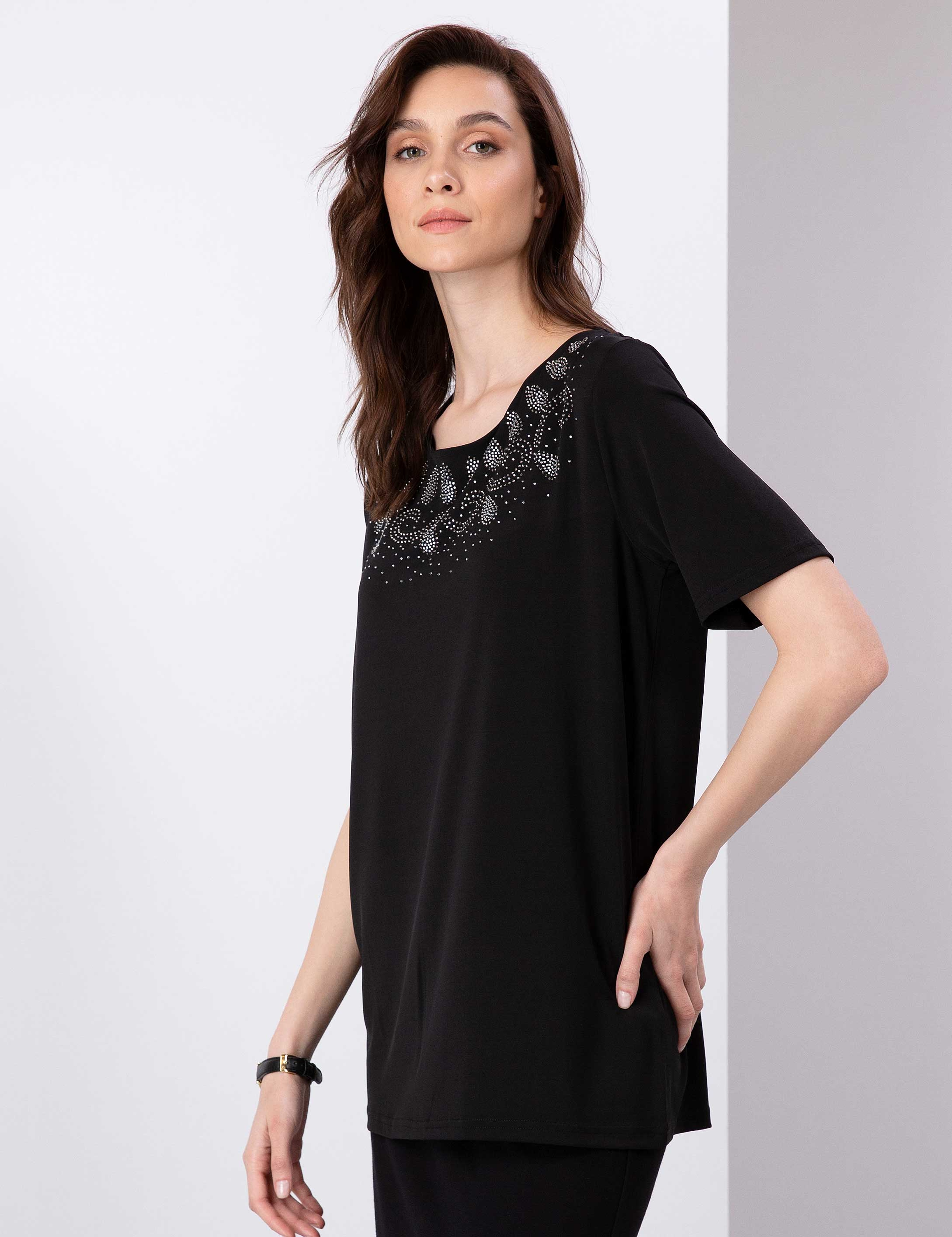Siyah Comfort Fit Bluz - Image 3
