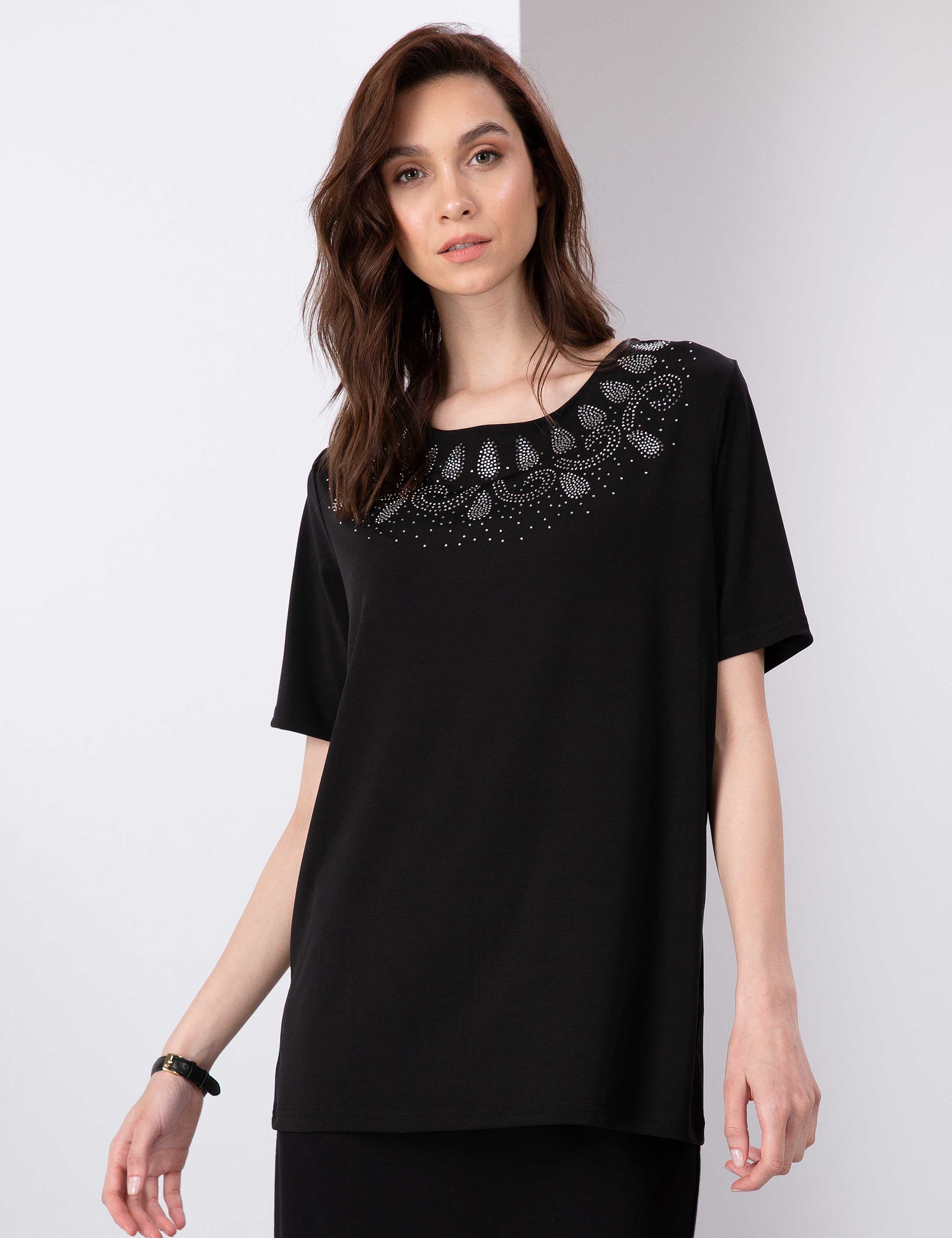 Siyah Comfort Fit Bluz - Image 2