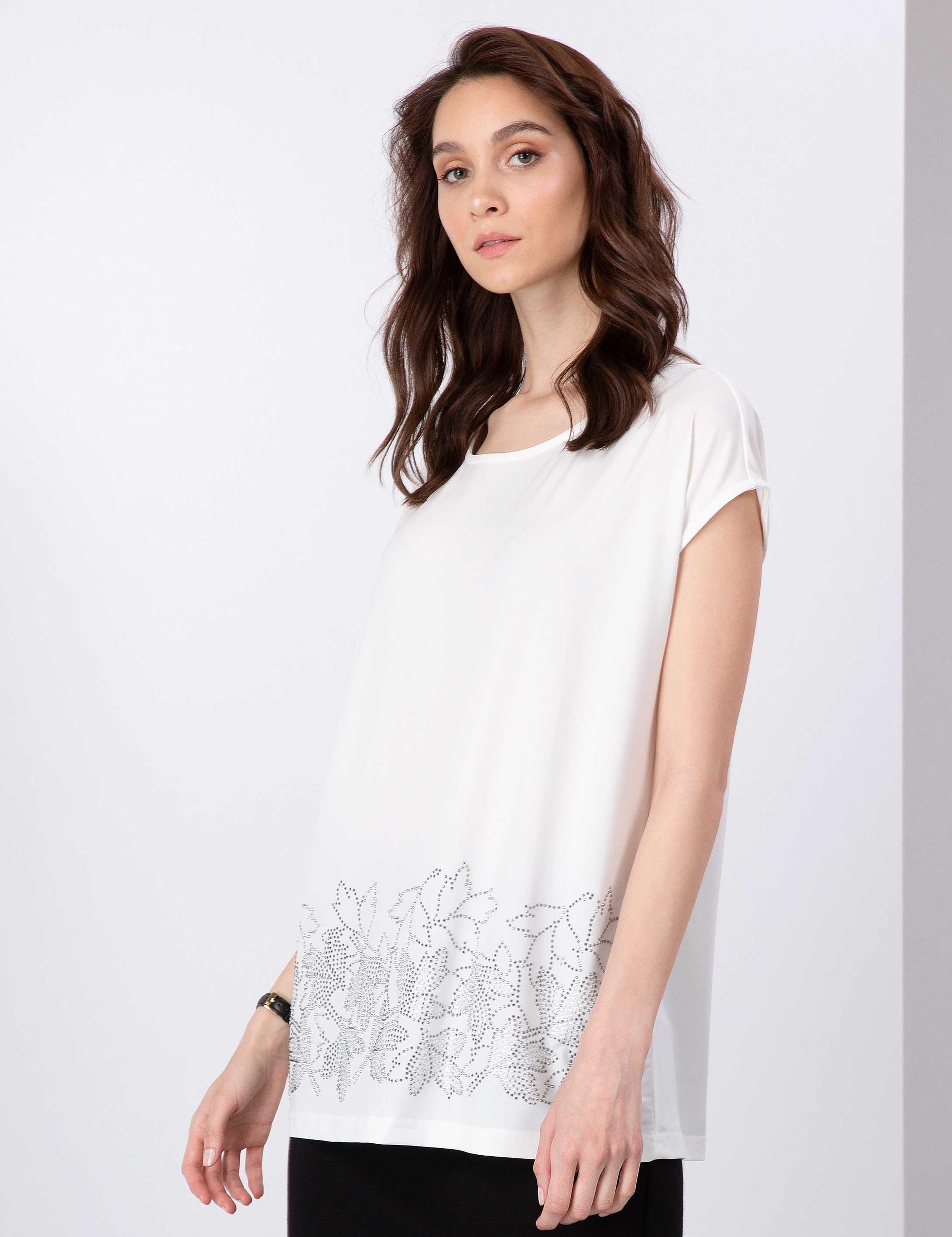 Ekru Comfort Fit Bluz