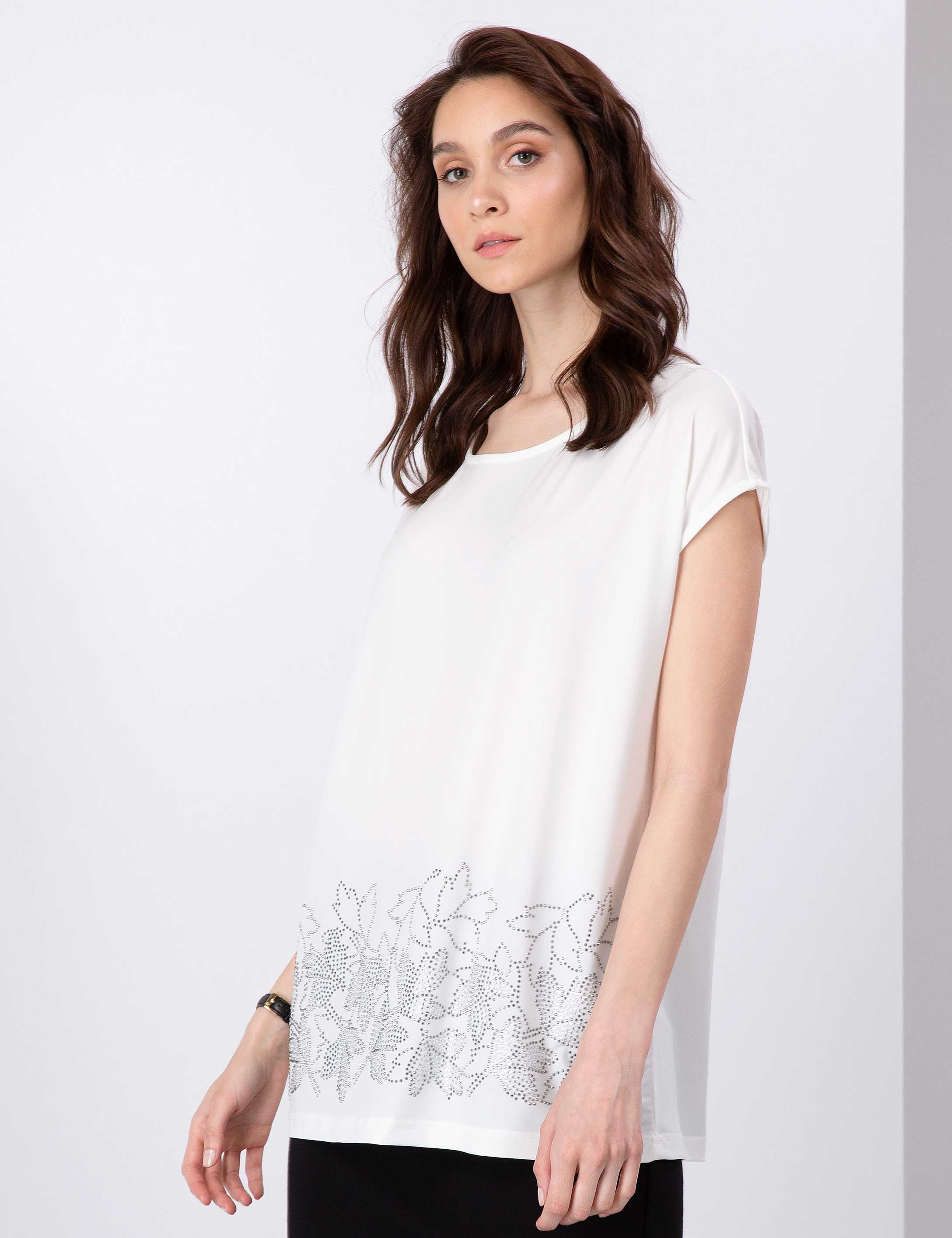 Ekru Comfort Fit Bluz