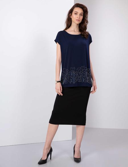 Lacivert Comfort Fit Bluz - 50197793053