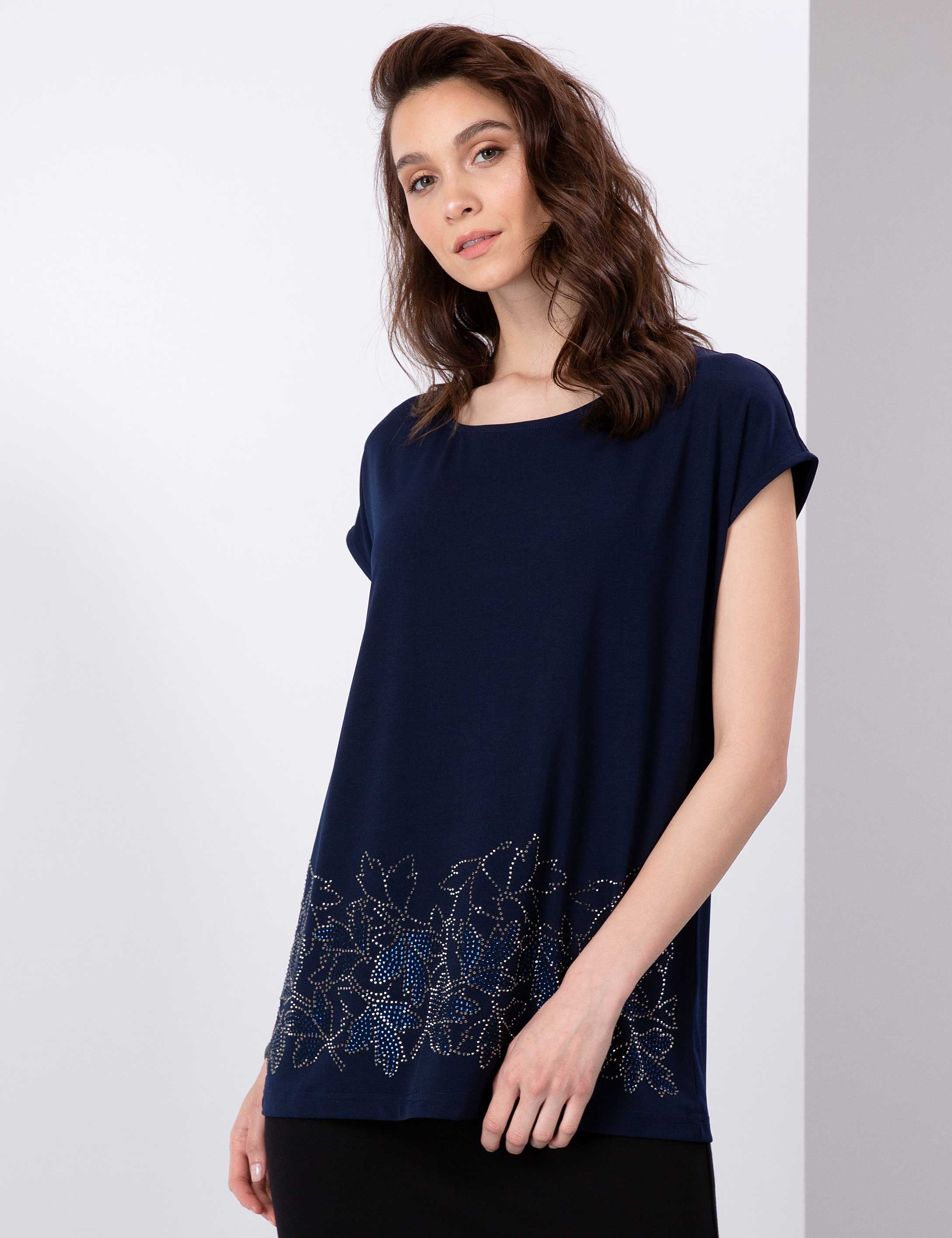 Lacivert Comfort Fit Bluz