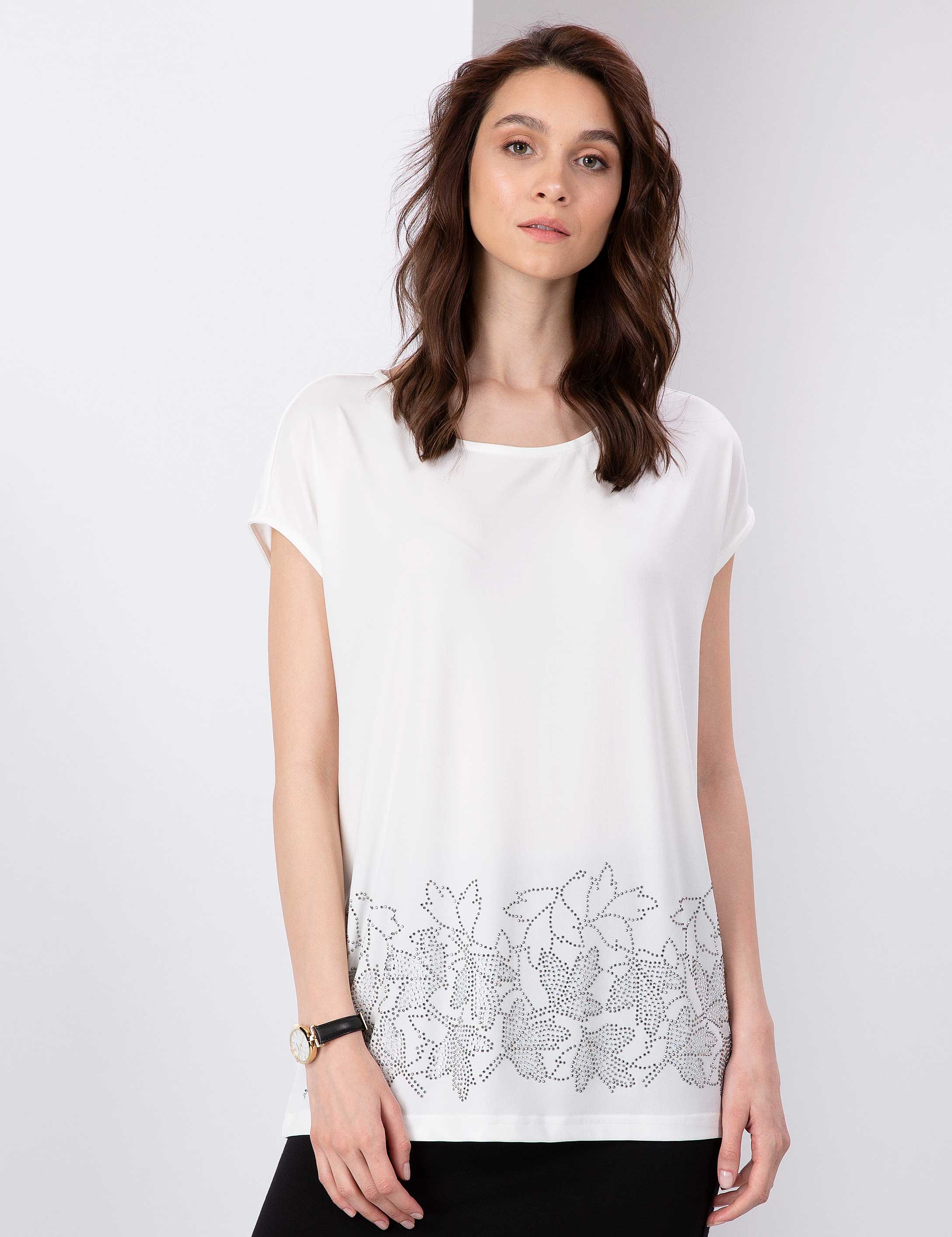 Ekru Comfort Fit Bluz