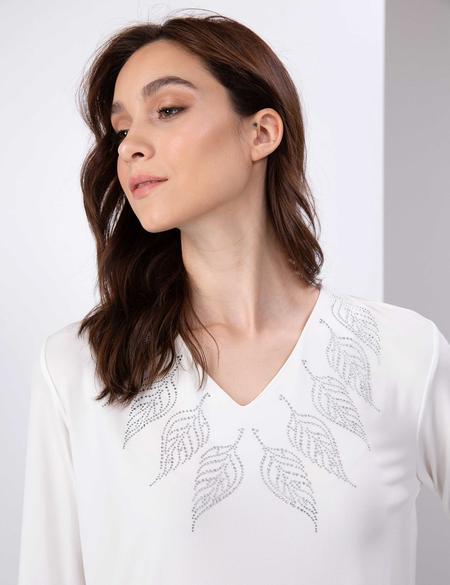 Ekru Slim Fit Bluz - 50197800047