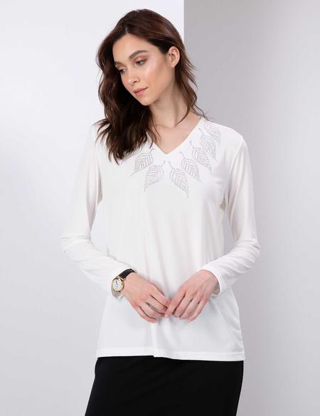 Ekru Slim Fit Bluz - 50197800047