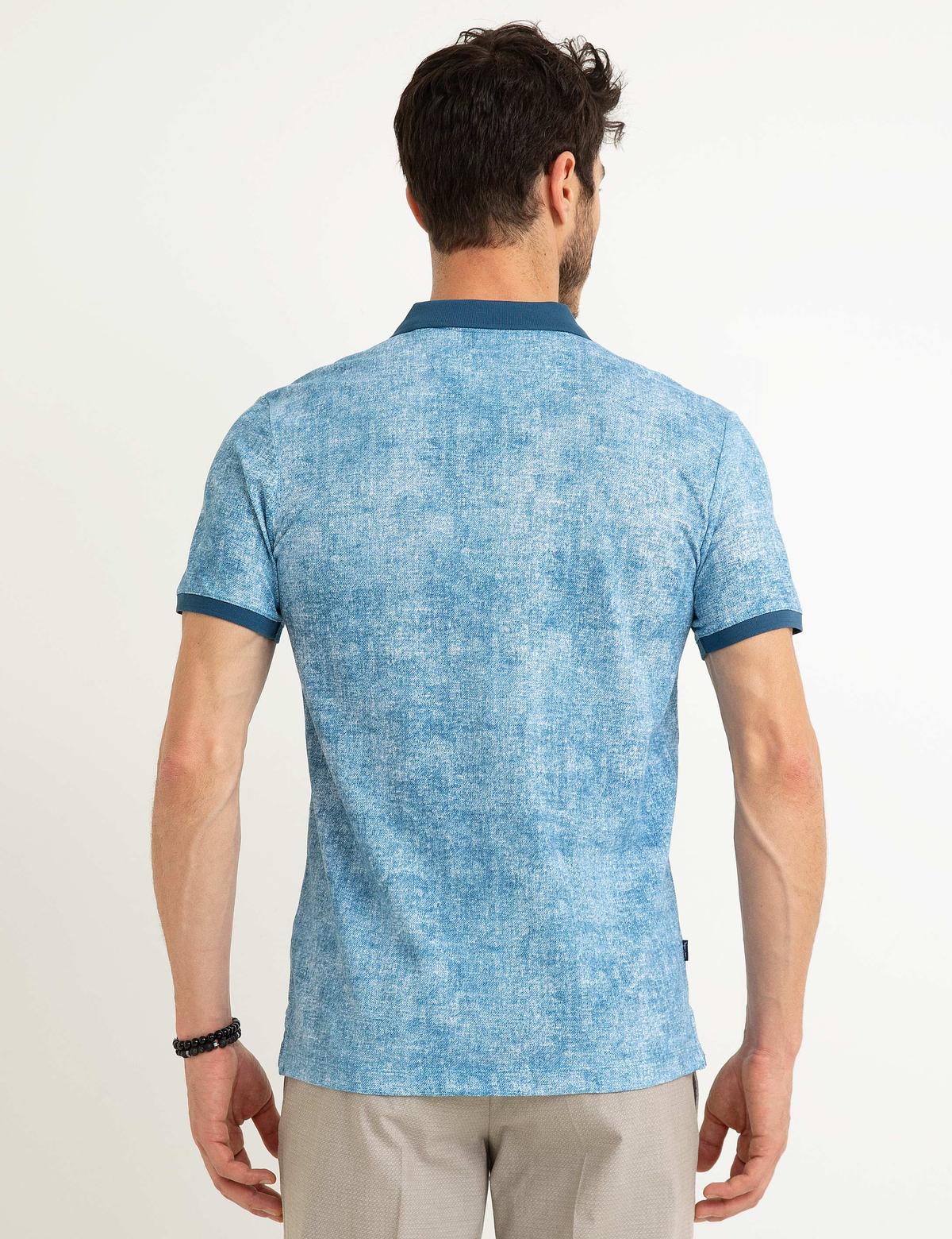 İndigo Mavi Slim Fit Polo Yaka T-Shirt - 50200251011